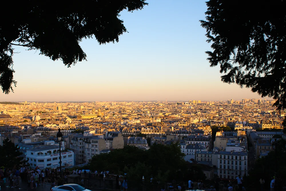 Watching a golden light set over Paris from Sacre-Coeur