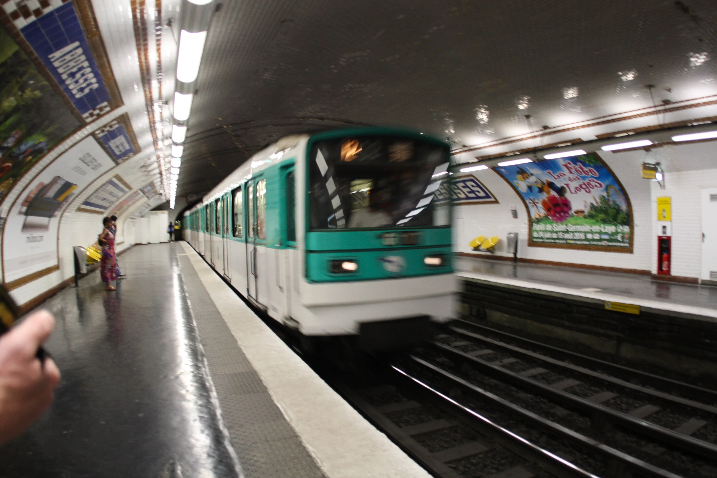 Heading back to our hotel on the Metro