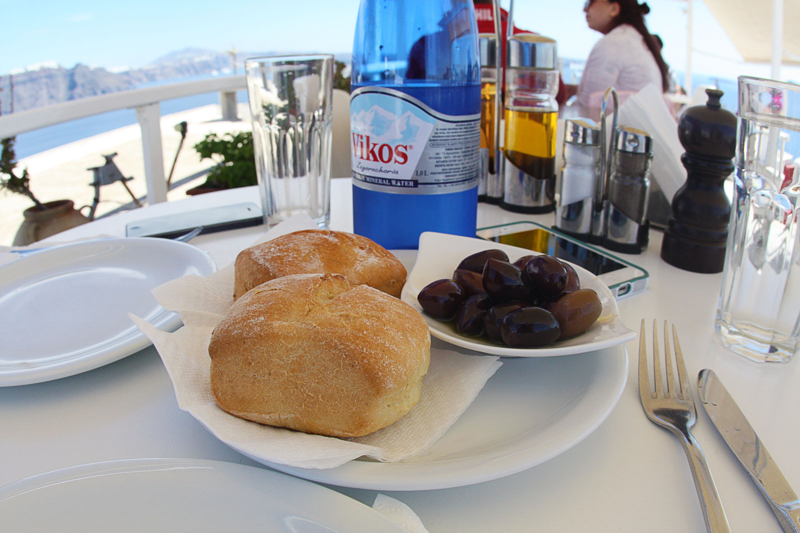 Bread and delicious Greek olives