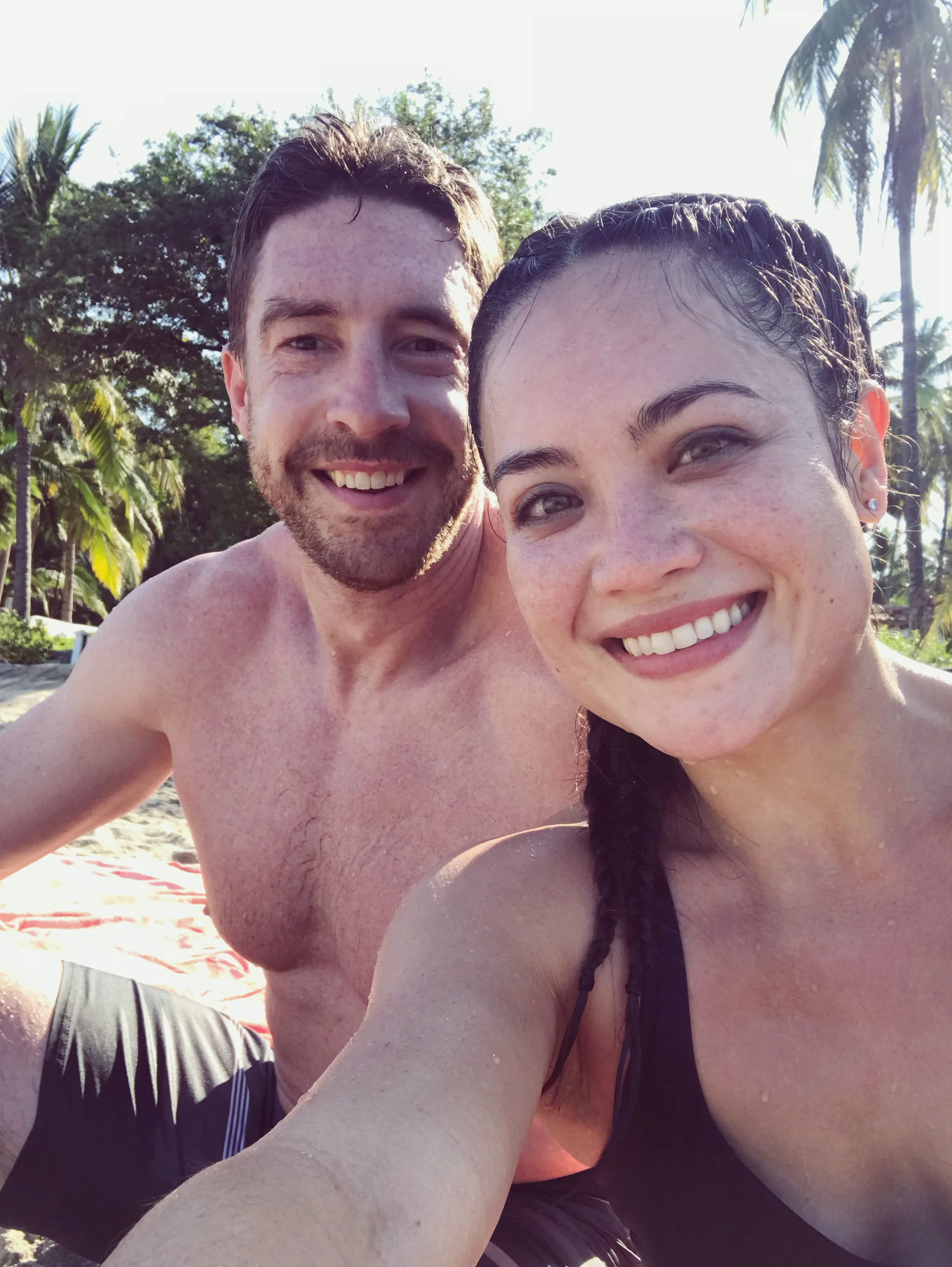 post-workout: 30-min beach run + jump in the ocean!