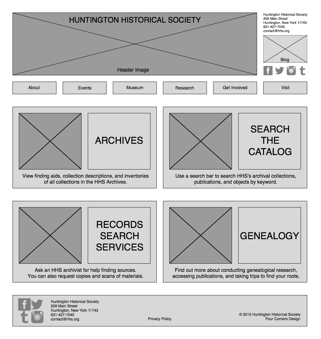 Fig. 12: Research page wireframe.