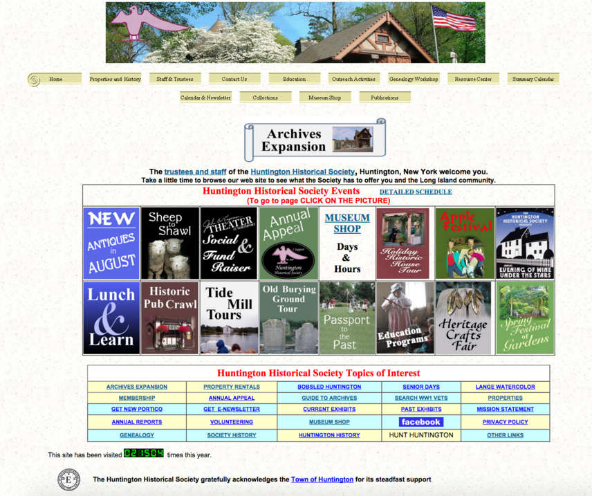 Fig. 1: The original HHS homepage.