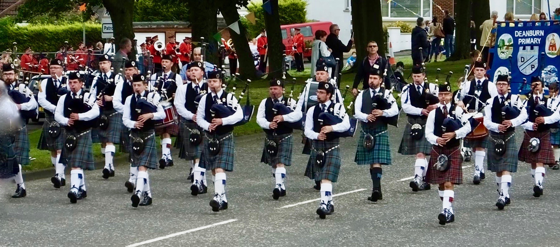 On the March at the famous Bo'ness Fair. An early start at 7am followed by a lengthy parade through the town in the afternoon.However a very fine BBQ later in the day at the Simpson household cured all aches and pains.