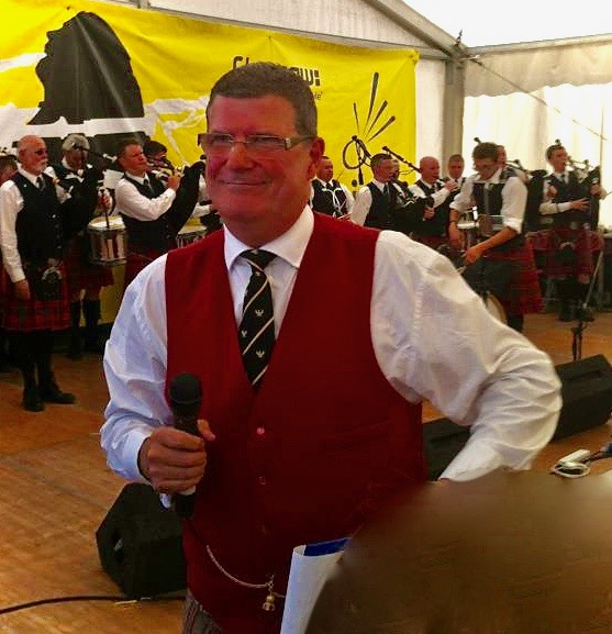 MC at the Toronto Police Pipe Band concert, Piping Live, August 2012