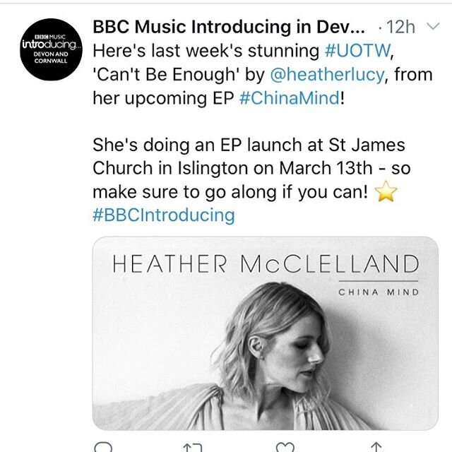 Such a privilege to celebrate international woman&rsquo;s day by being played on BBC introducing with a group of incredible female artists ❤️ thank you so much @bbcintrodc @bbcintroducing @sarahgozzo