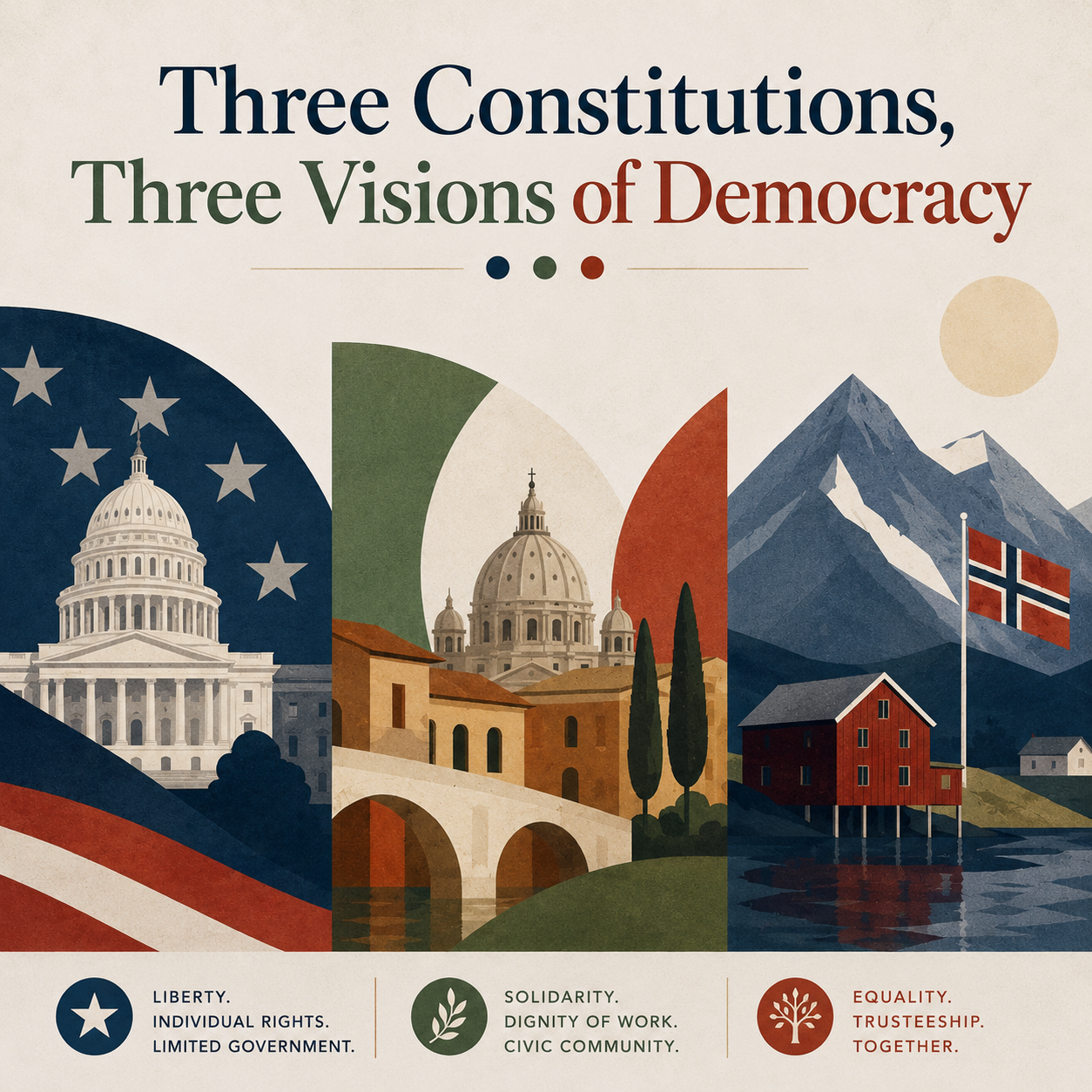 Three Constitutions, Three Visions of Democracy