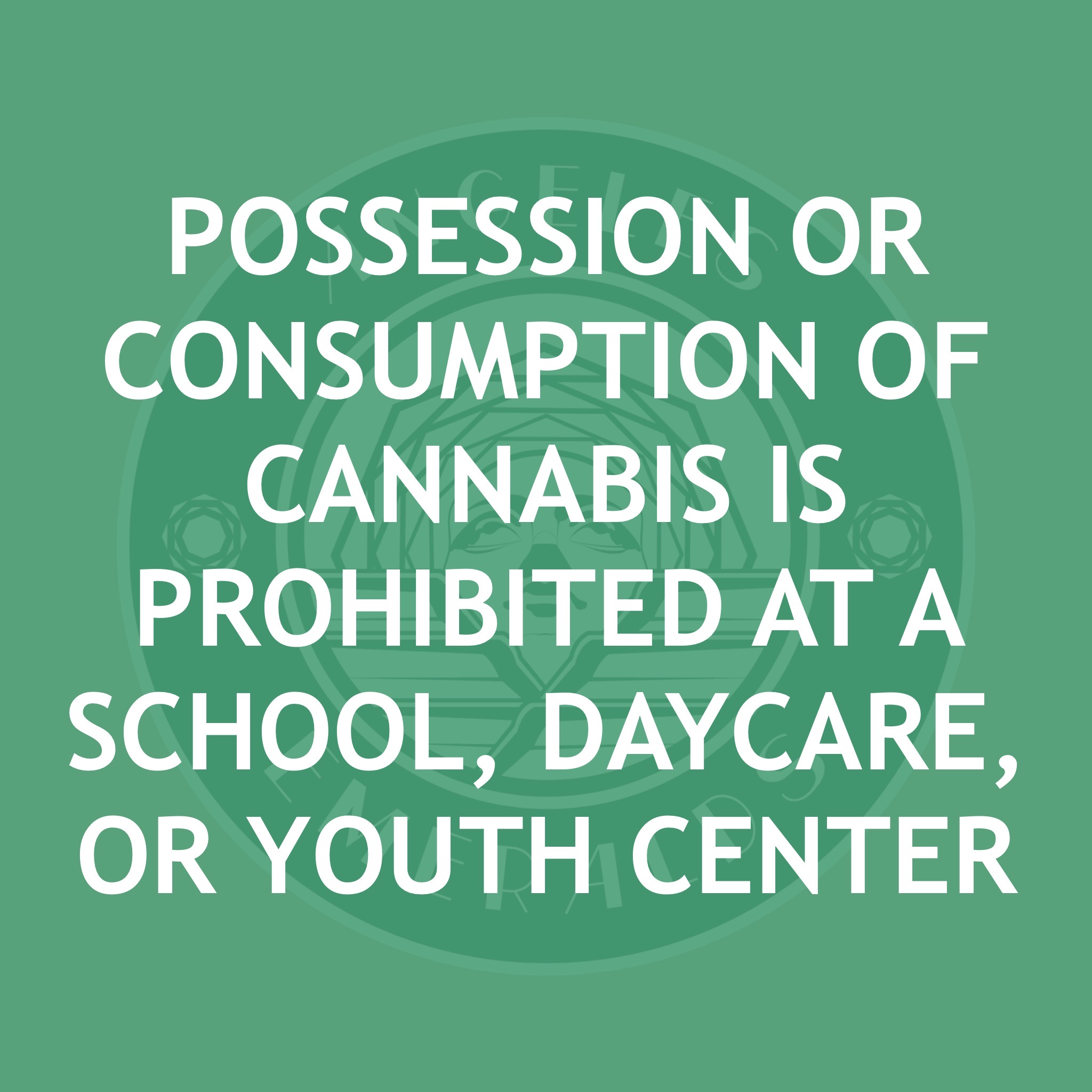 Possession of Consumption of Cannabis is Prohibited at a School, Daycare, or Youth Center
