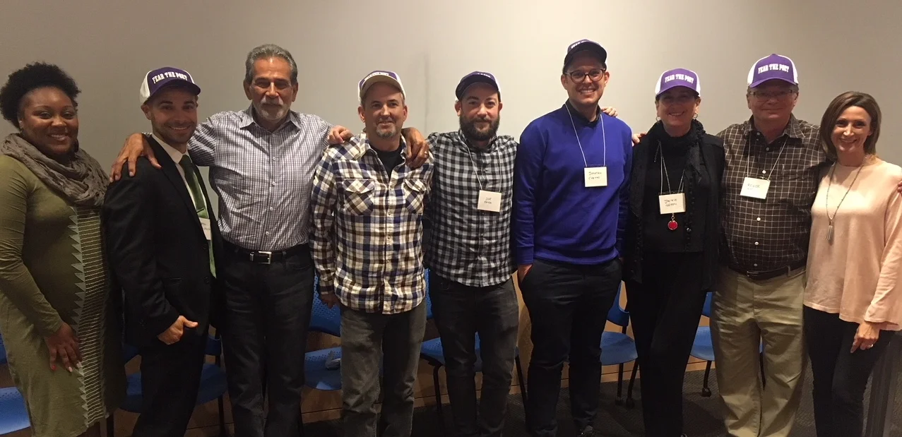 Whittier College Professor Dan Duran and staff, along with Angeles Emeralds members Jonatan Cvetko, Joe Papa, and John Bowman.