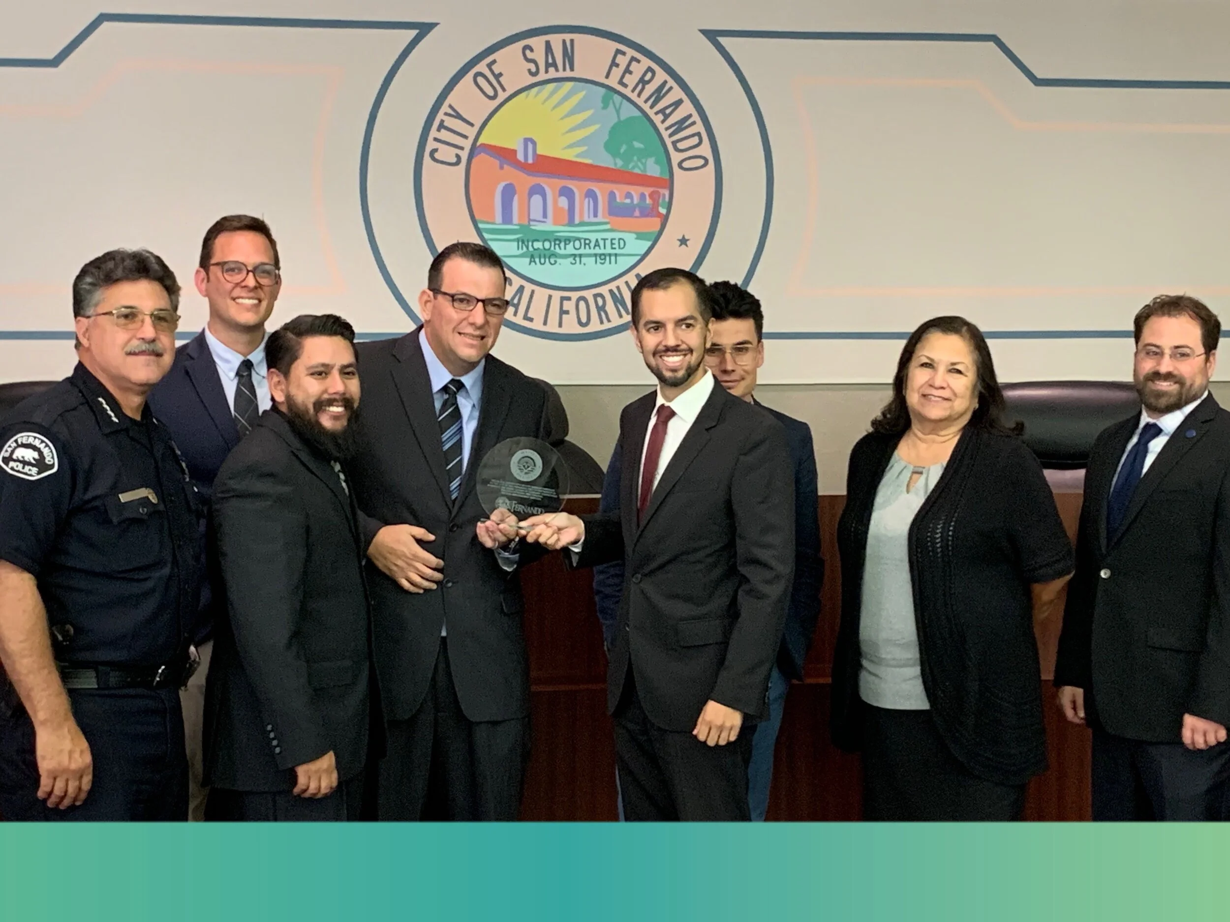 Angeles Emeralds Presents Award to City of San Fernando