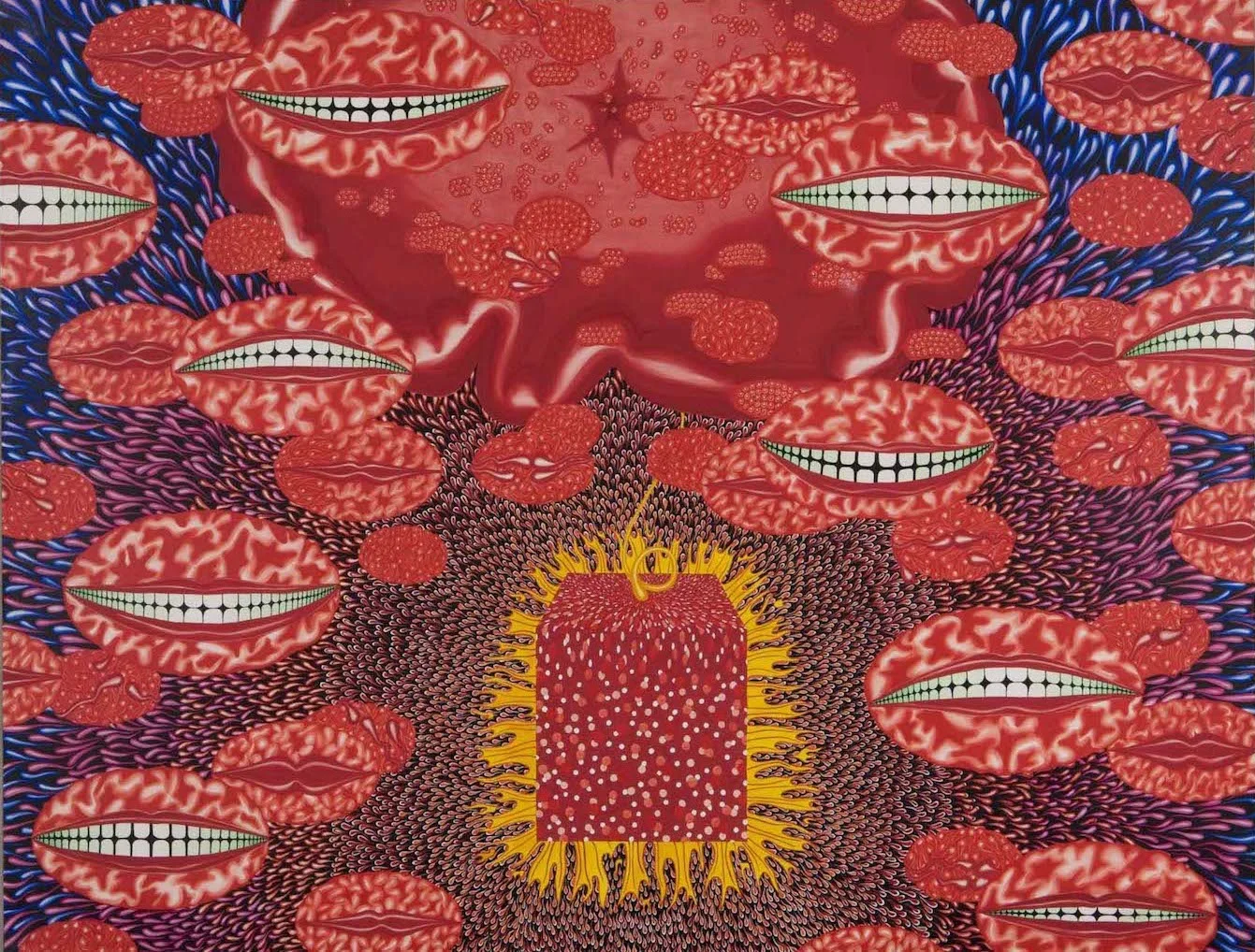 "Angel Head," 1971. Gouache and ink on rag board. 30 X 40”