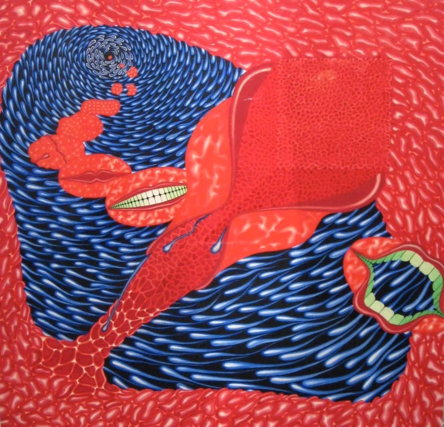 “Kiss”, 1971. Psychedelic Series. Gouache and ink on rag board. 25 X 25”