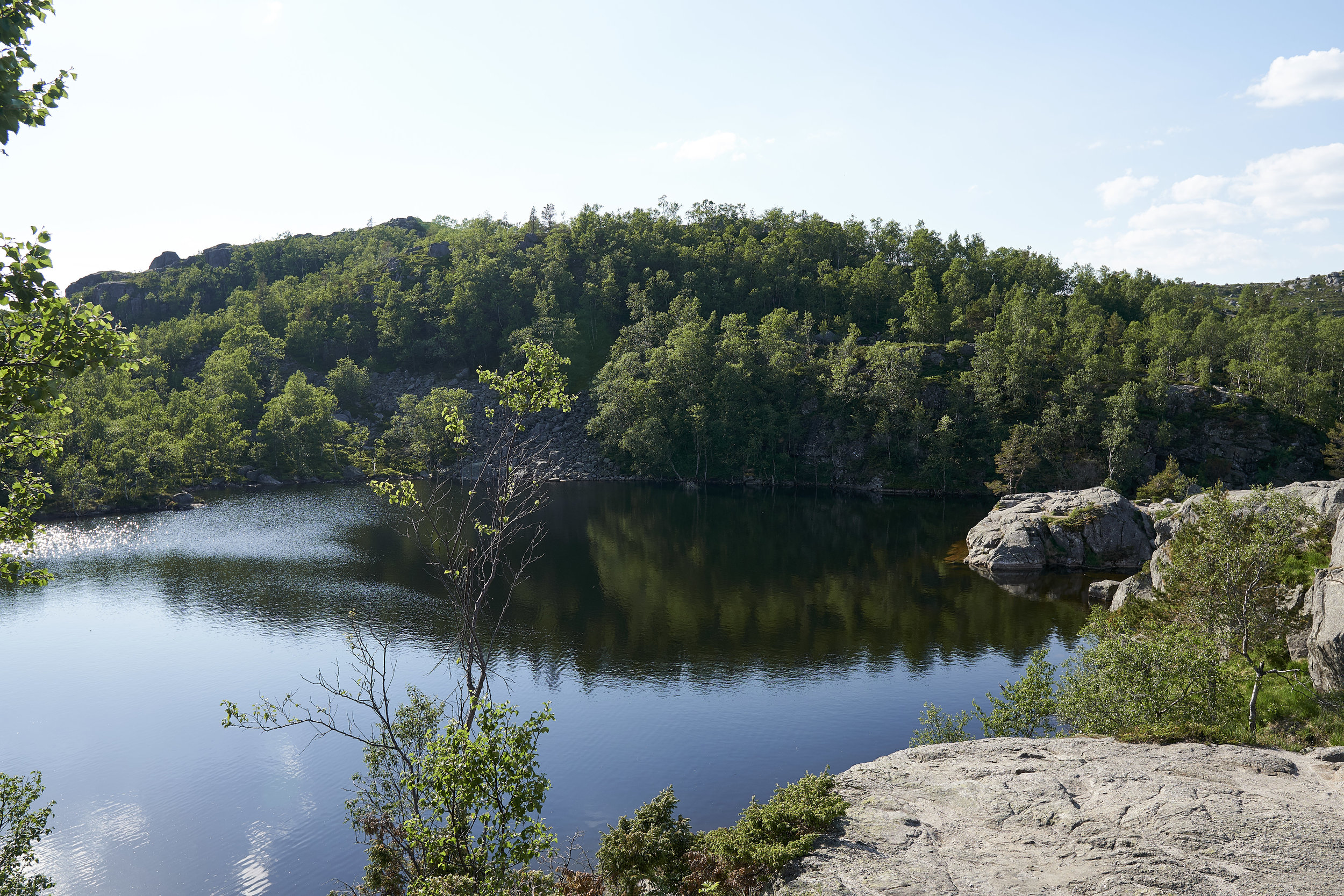  View of the lake near the top of Pulpit Rock. 