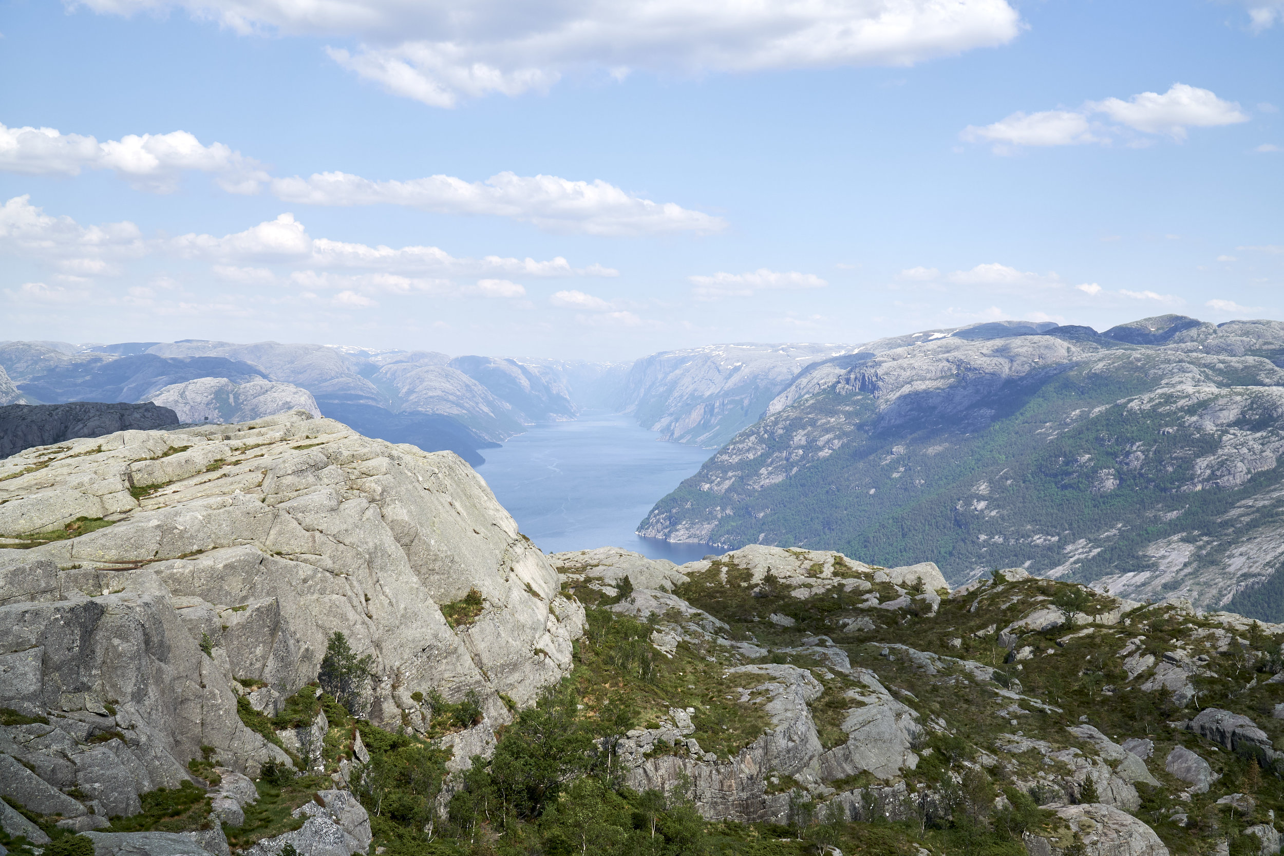  View from above Pulpit Rock, looking down the fjord. 