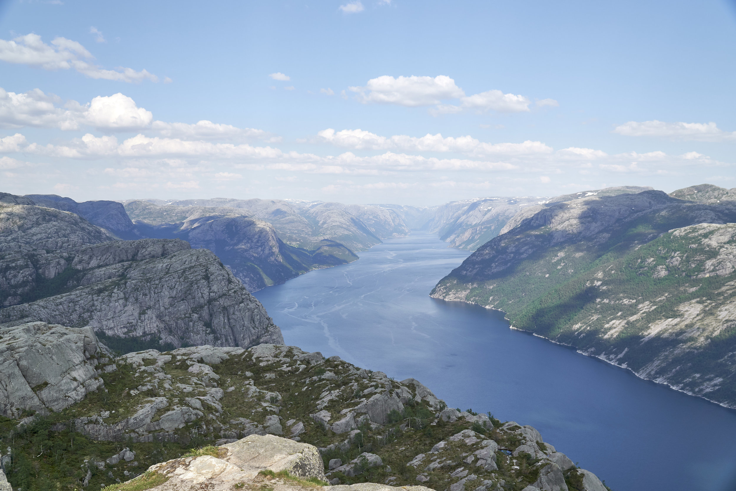  View from above Pulpit Rock, looking down the fjord. 
