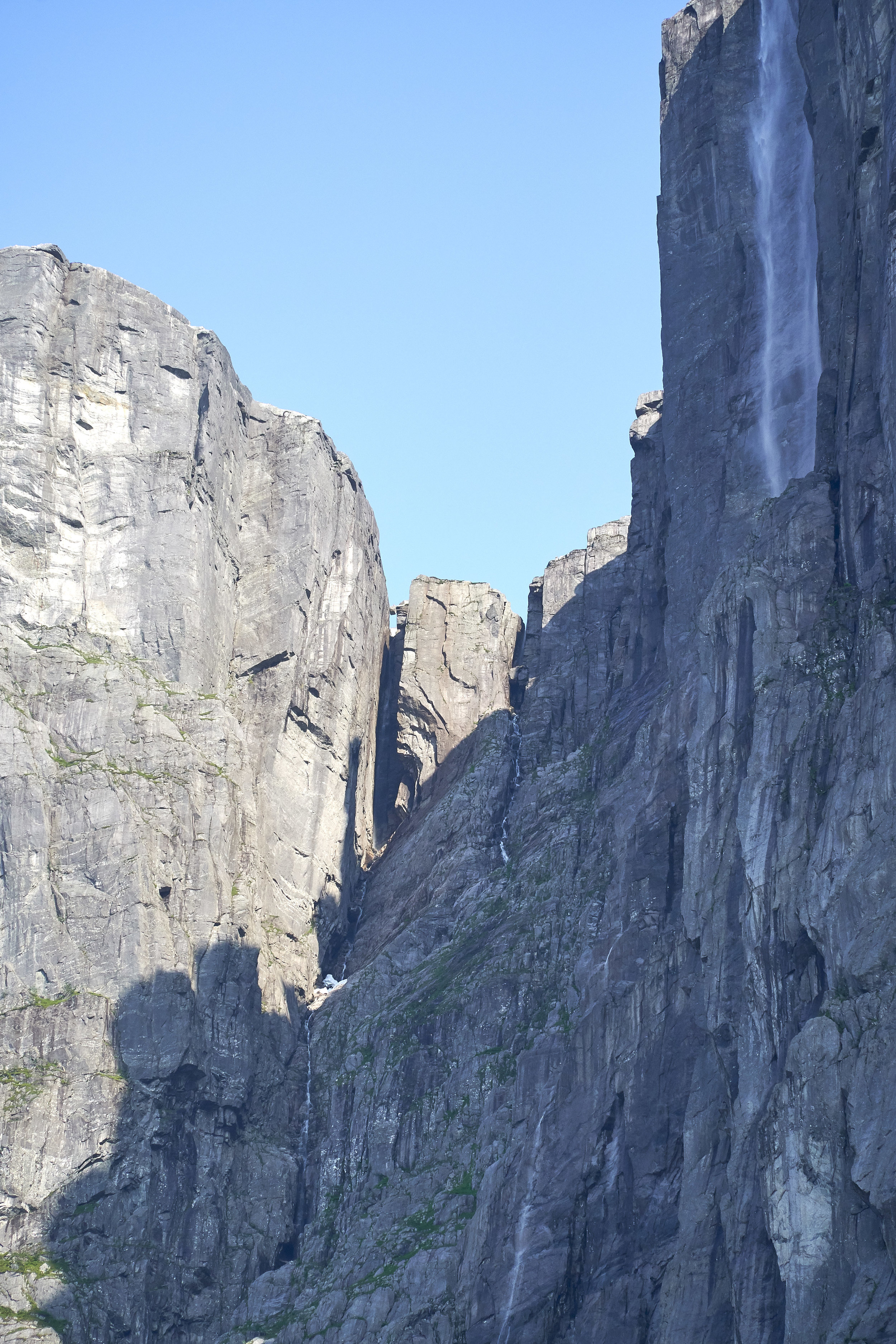  View of Kjerag and Kjeragbolten from the ferry through the fjord 