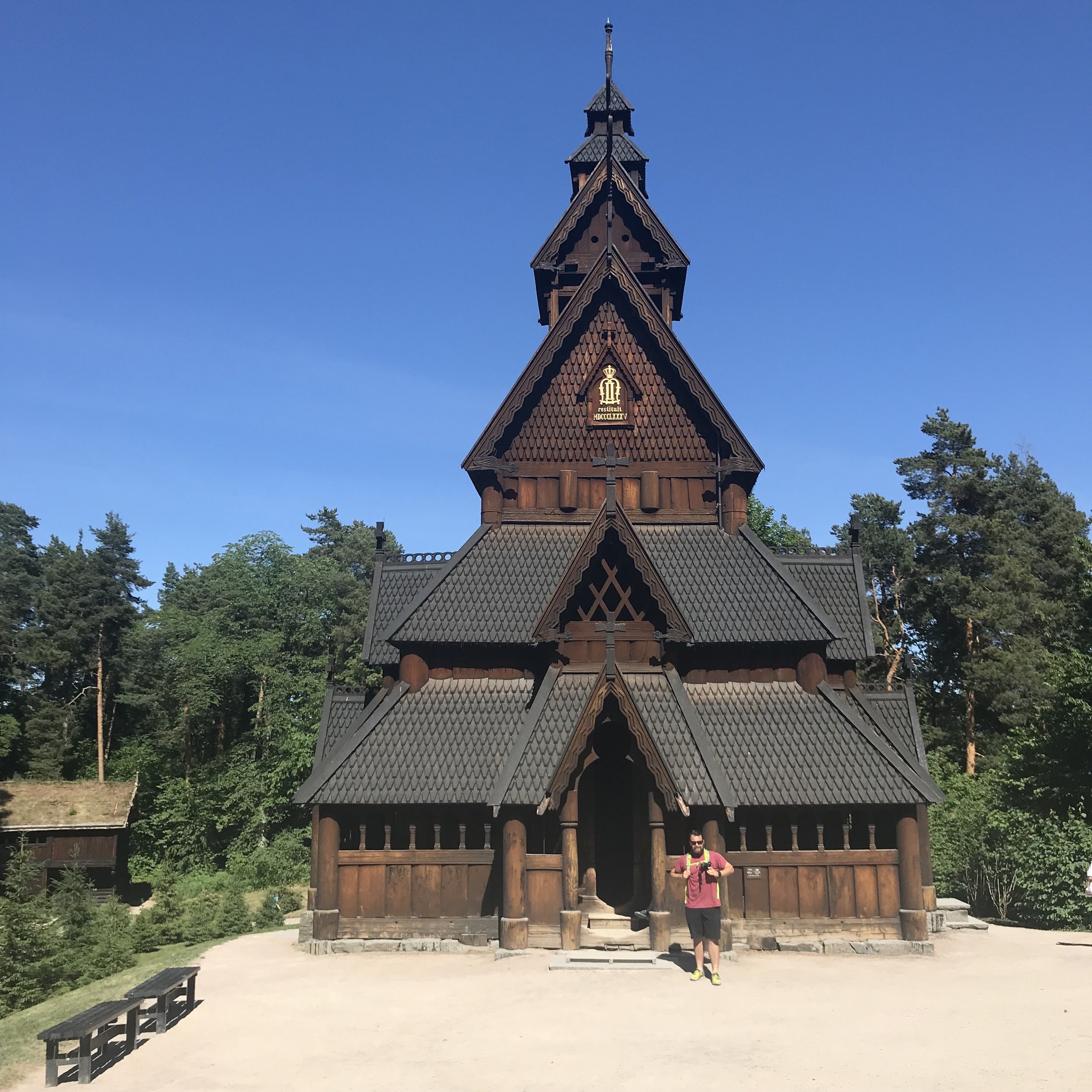  Checking out a Stave Church at the Norwegian Museum of Cultural History. 