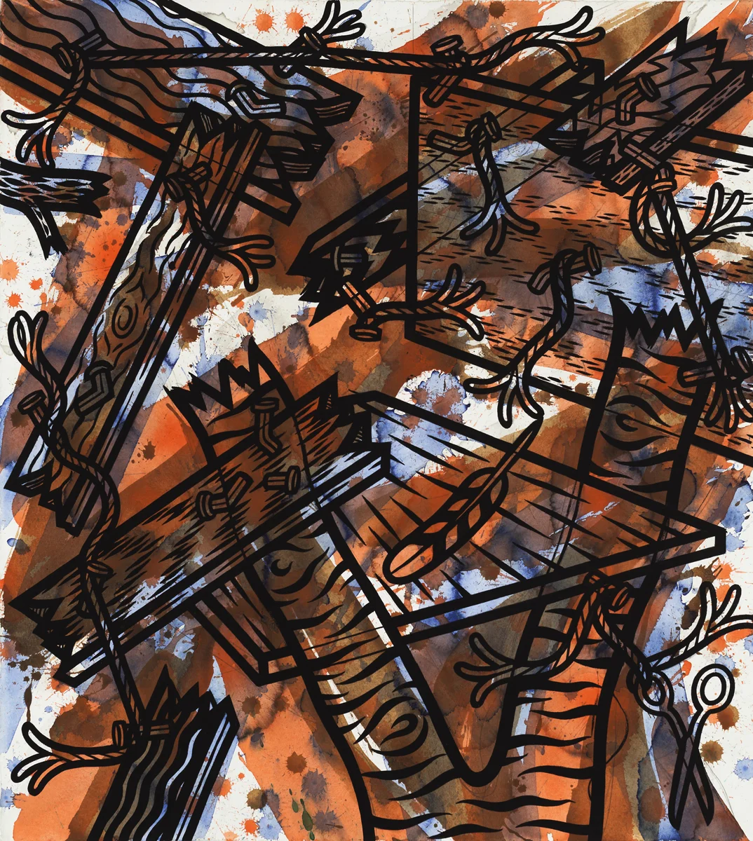 "Cubby" ink and watercolor on paper