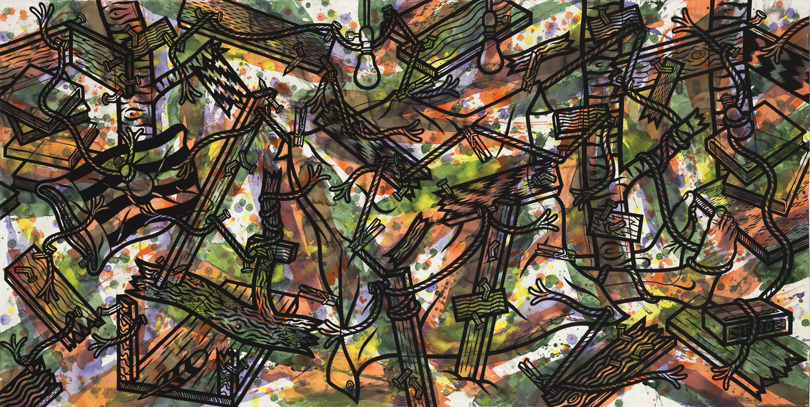 "Shelter" ink and watercolor on paper