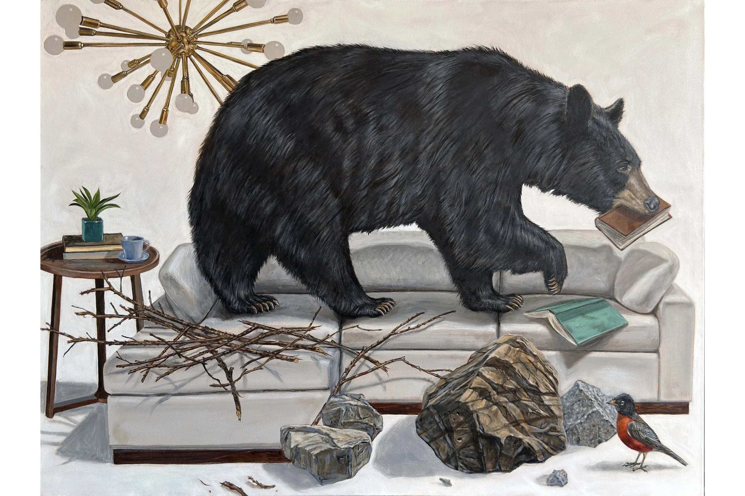 black bear in den 2025 48x36 oil on canvas.jpg