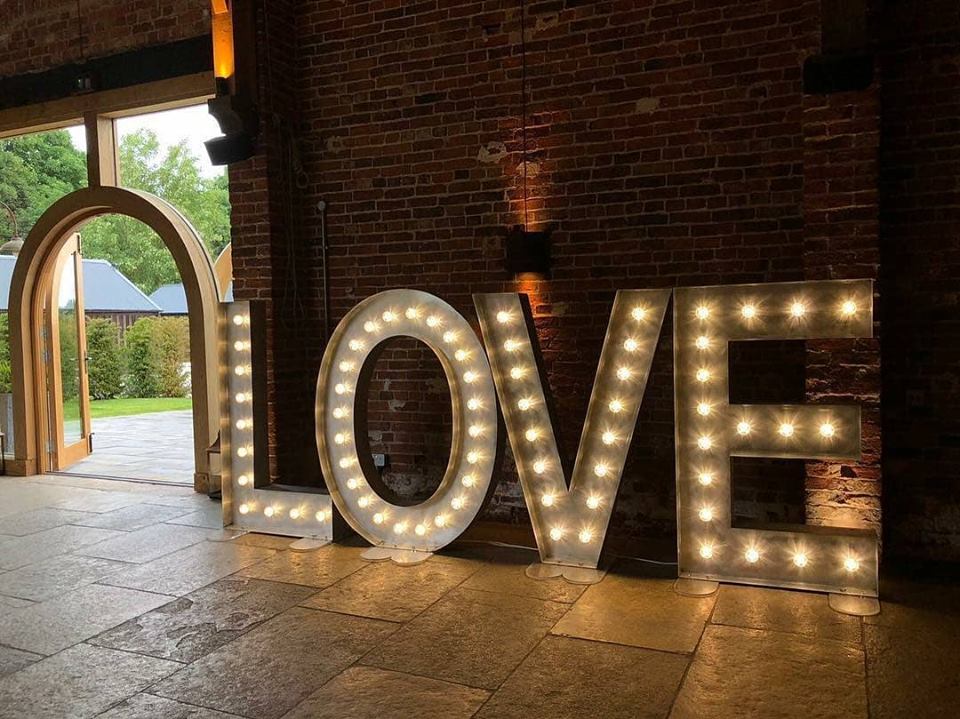 Light Up LOVE Letters Hire Nottingham, Derby, Mansfield, Leicester