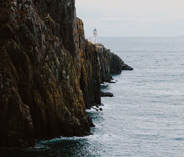 The lighthouse nestled on Neist Point.