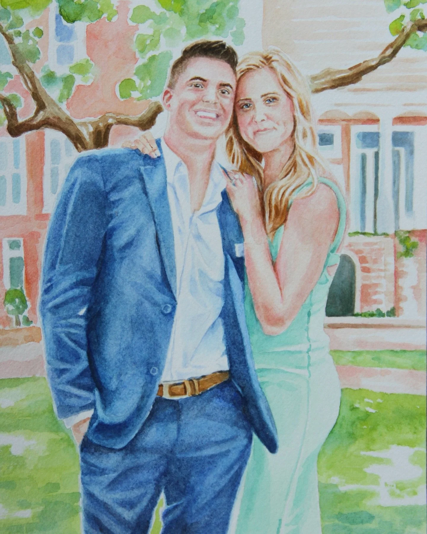 This watercolor deserves a dedicated spot on the feed! 

As someone who loves sentimental gifts, it always makes my heart happy when a client orders a watercolor to gift to someone else. 🥹

Last summer Kristen ordered this watercolor for her bestie 