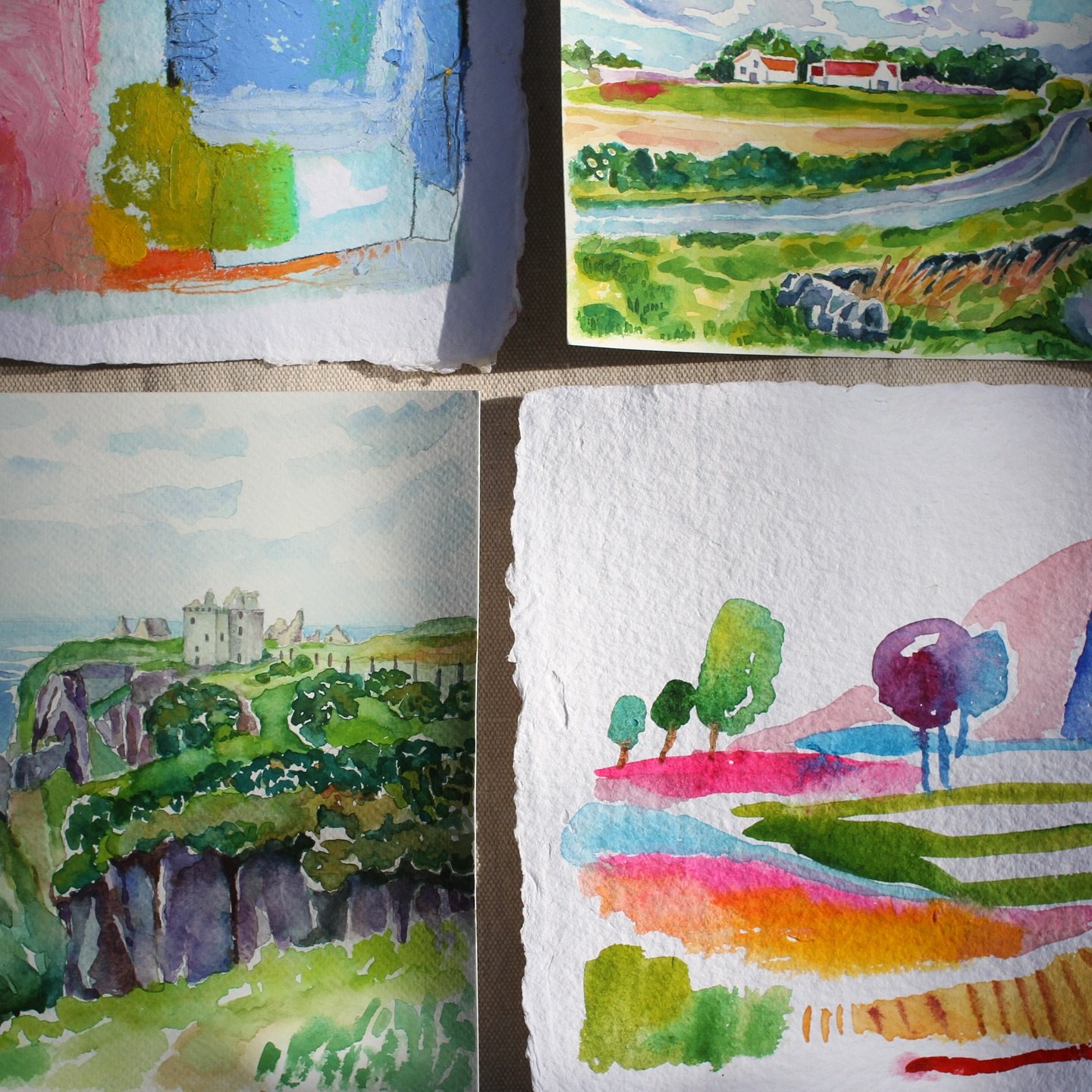 Shimmery sunlight ✨💛🌼🍯

#art #artoftheday #goldenhour #watercolor #sunshine #landscapeart #artist #landscape #landscapeart #create #dailyart #springtime #texturedpaper #happyweekend