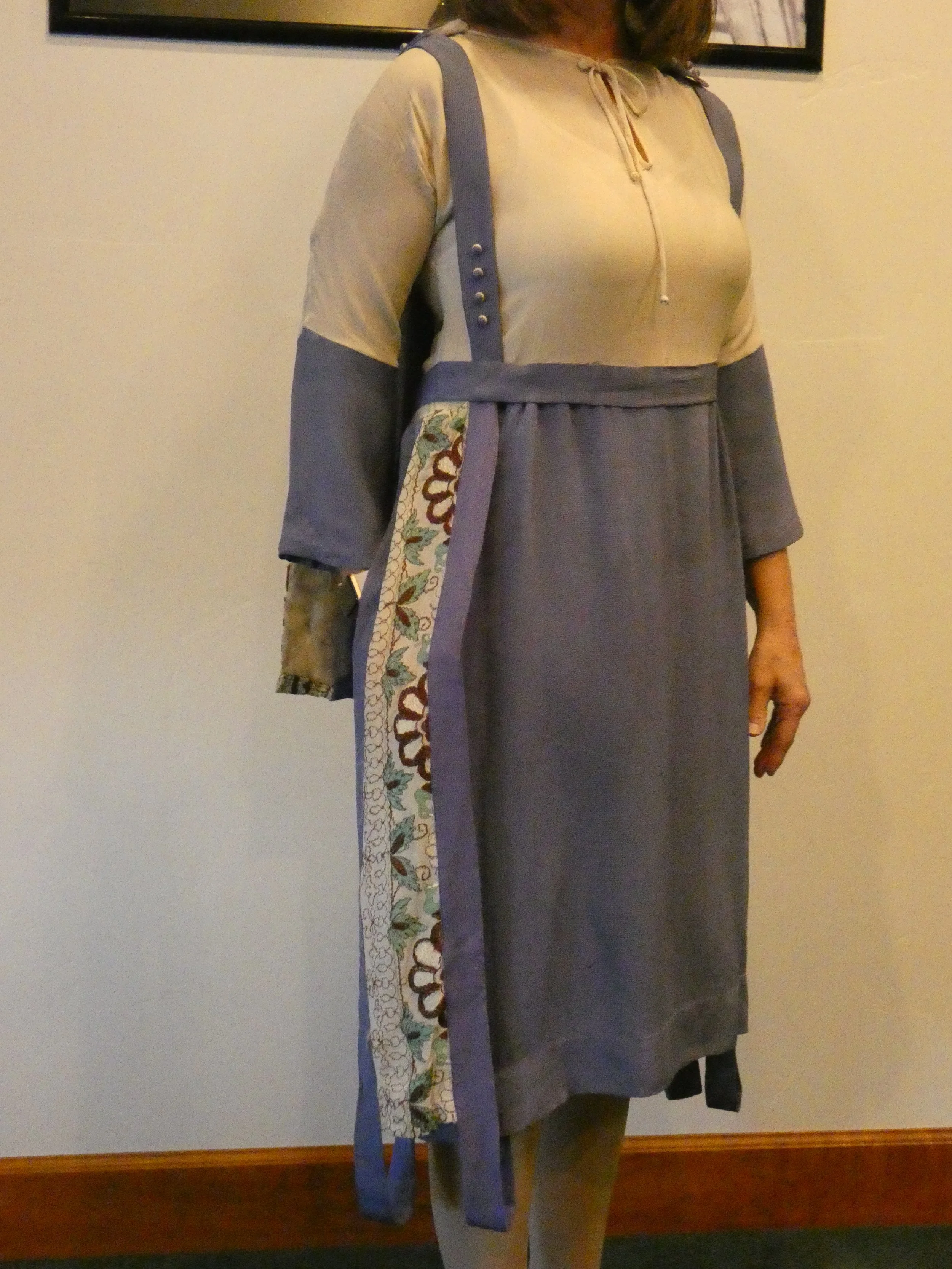 Periwinkle Blue Tea Dress with Cape 