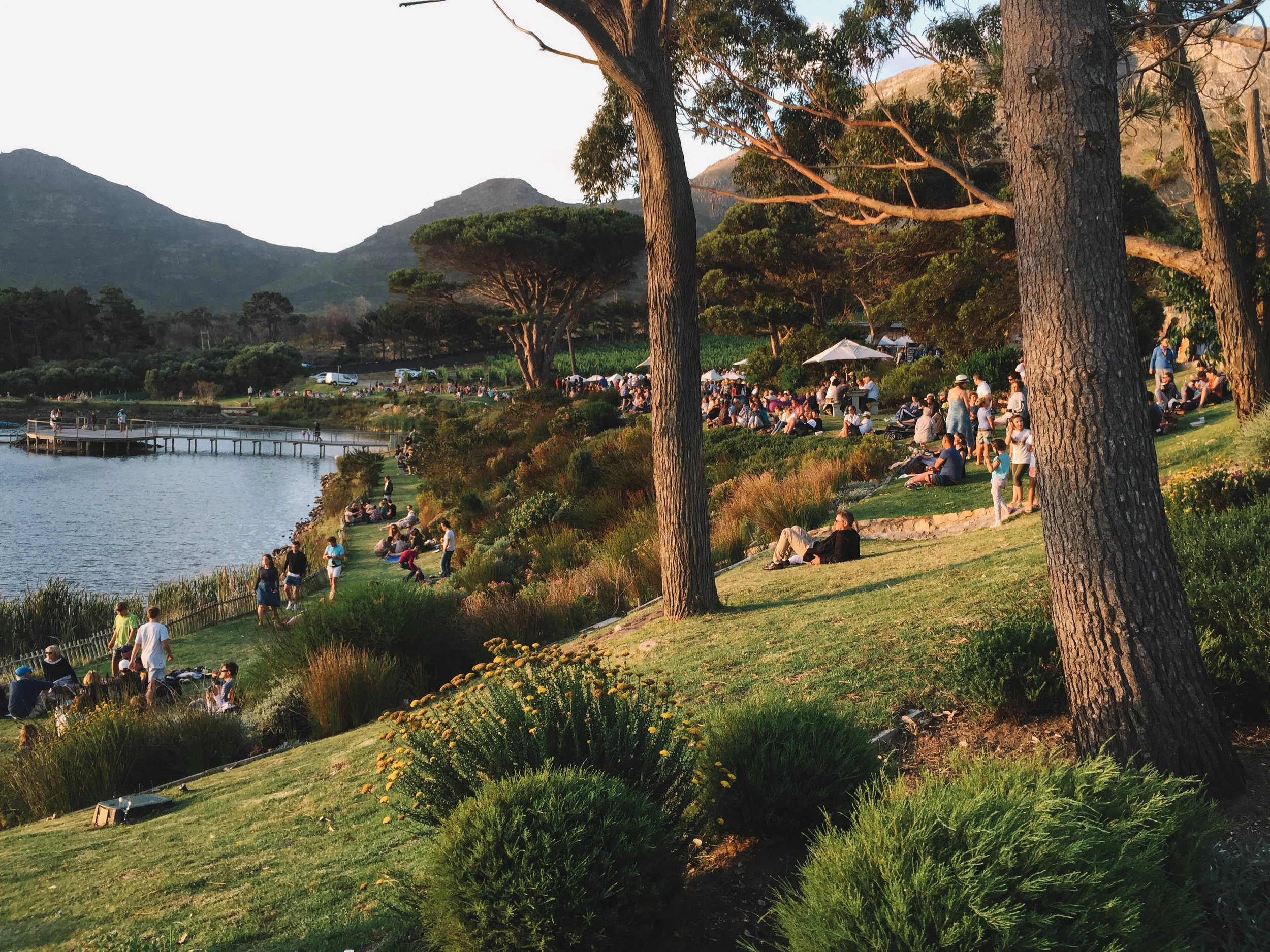 Cape Point Vineyards, Noordhoek, Cape Town, South Africa. This photo I took in Noordhoek reminded me of A Sunday Afternoon On The Island Of La Grande Jatte (1886) painting by Georges Seurat. But in this case it is every Thursday afternoon from 4.30 p.m. to 8.30 p.m. at Cape Point Vineyards, where they host a community pop up market with best selections of the country's iconic food vendors featuring a breath-taking scenery. It would have been a perfect location if I wasn't in the middle of volunteering. The transition was too great to go unnoticed, from a place where kids struggle to have food or water to fill their stomach to a well-to-do establishment where kids play with their food. I expected a very LOCAL vendors, not a fancy vineyard crowded with westerners and affluent market-goers that highlight the class discrimination of what defines "Local South Afrikaans". It is a beautiful place, yet whenever I look at this picture I can taste the bittersweetness to the point of revulsion.
