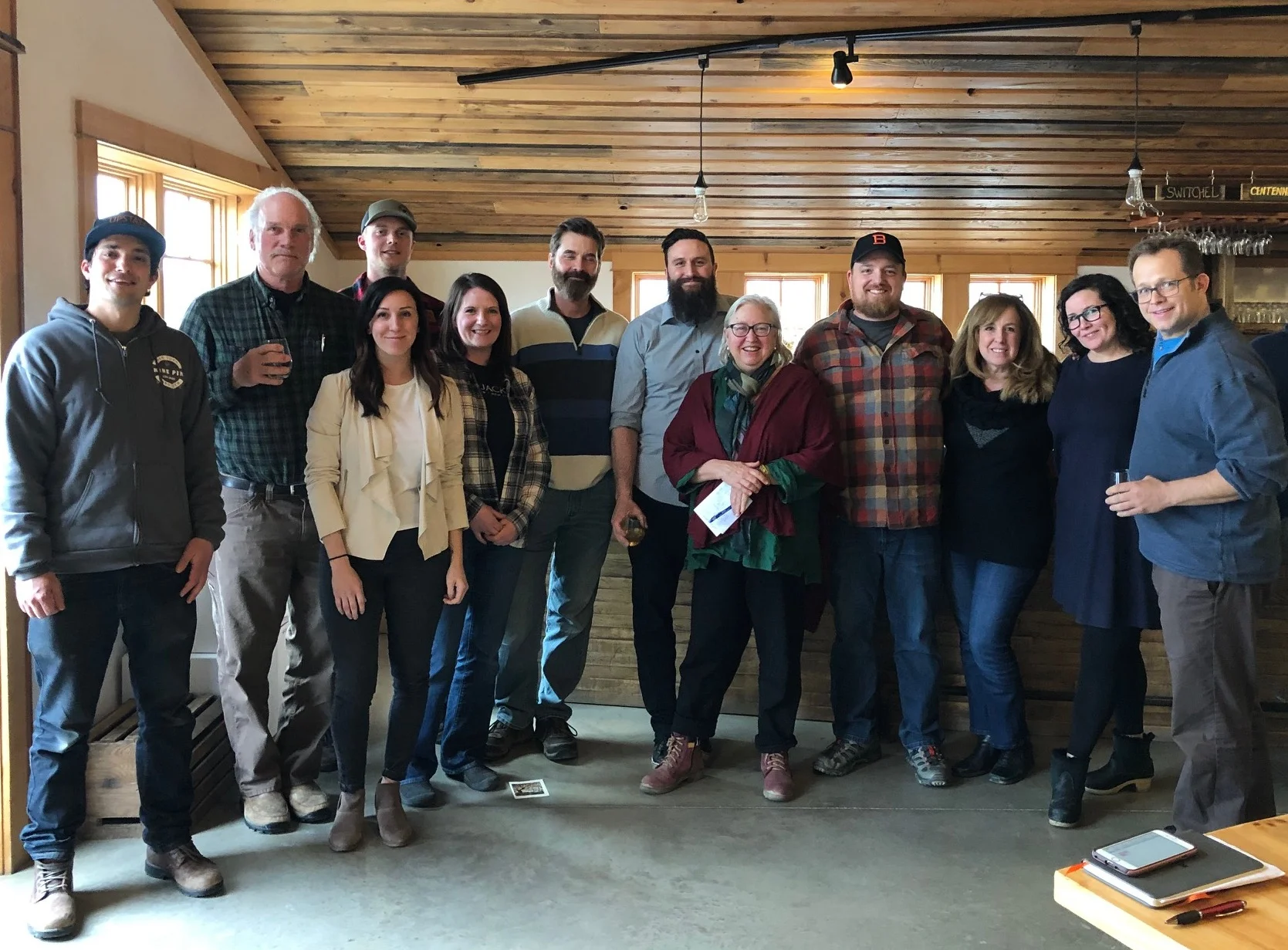 Left to right: (back) Alejandro del Peral (Nine Pin Cider), Ian Merwin (Black Diamond Cider), Steve Pennings (Pennings Farm Cidery), Dave DeFisher (Rootstock Ciderworks), Jonathan Oakes (Steampunk Cider), Jacob Lagoner (Embark Craft Ciderworks), Christine Sisler ( Merchant’s Daughter Cider) , Jenn Smith (NYCA Executive Director), Karl duHoffmann (Orchard Hill Cider Mill; (front) Jamie Corrao (Angry Orchard), Natalie Baris (Red Jacket Orchard), Elizabeth Ryan (Hudson Valley Farmhouse Cider); (not pictured) Ex Officio Board Members Megan Larmer (Glynwood), Julie Suarez (Cornell University)