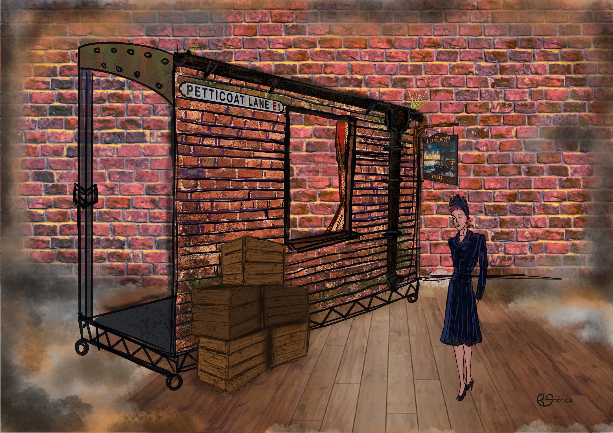  Initial concept drawing of the ‘Petticoat Lane’ street scene and how this truck might look.  