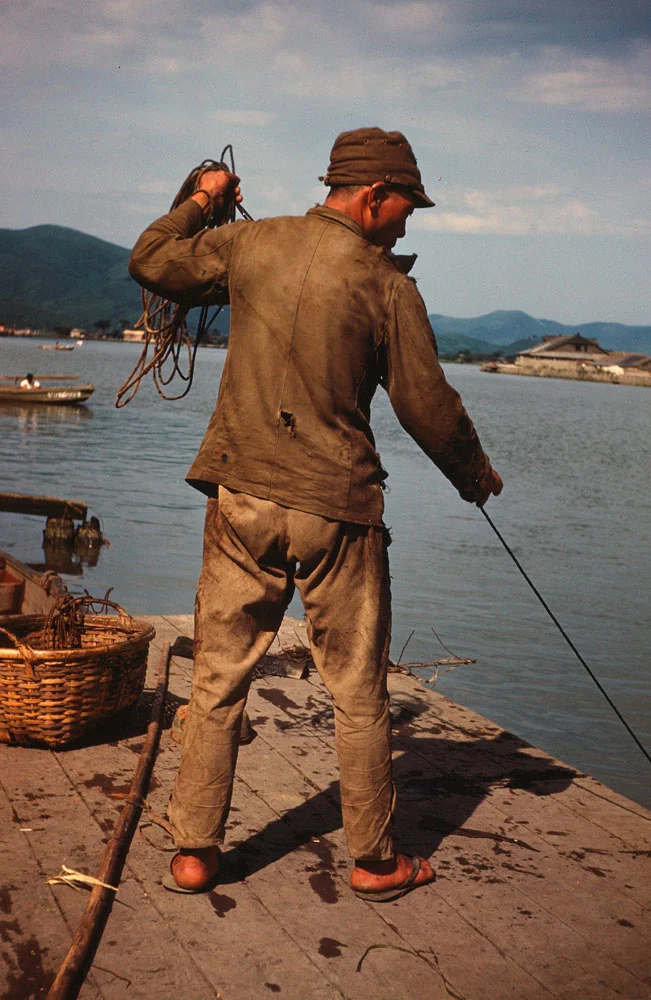 32- Fishing from Dock, Kyukitakami River?
