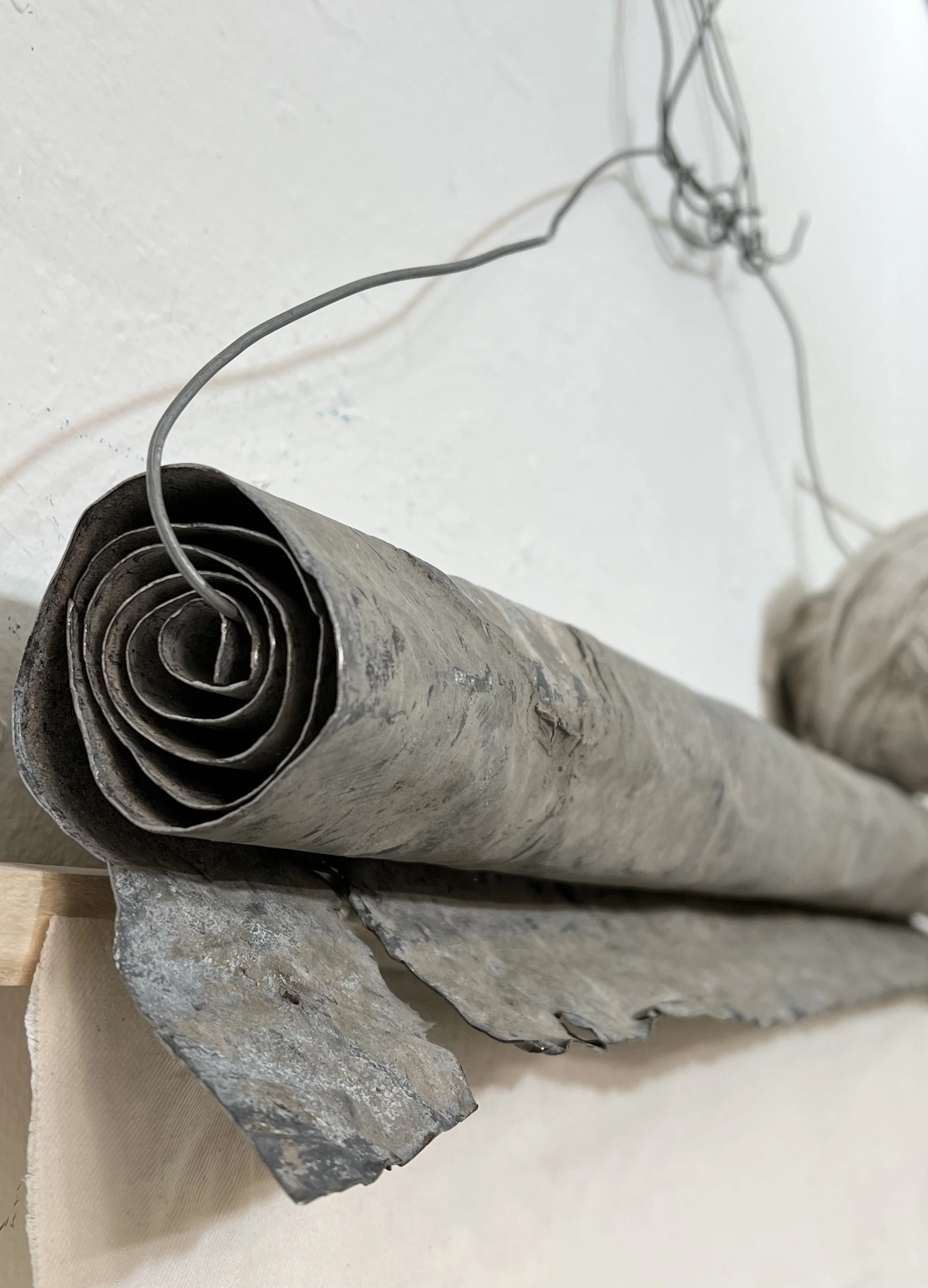    fabric, tin, wire, paper, wood, thread  54 x 36 x 3 inches  2022   