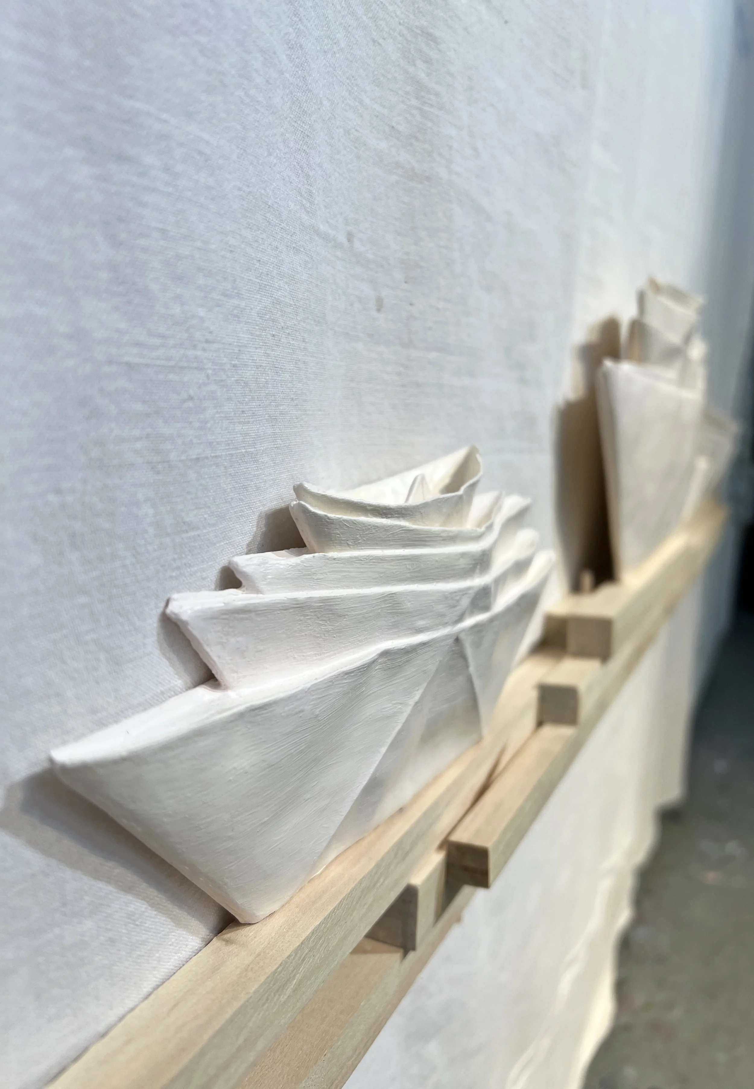  fabric, ink, paper, wood  2022 