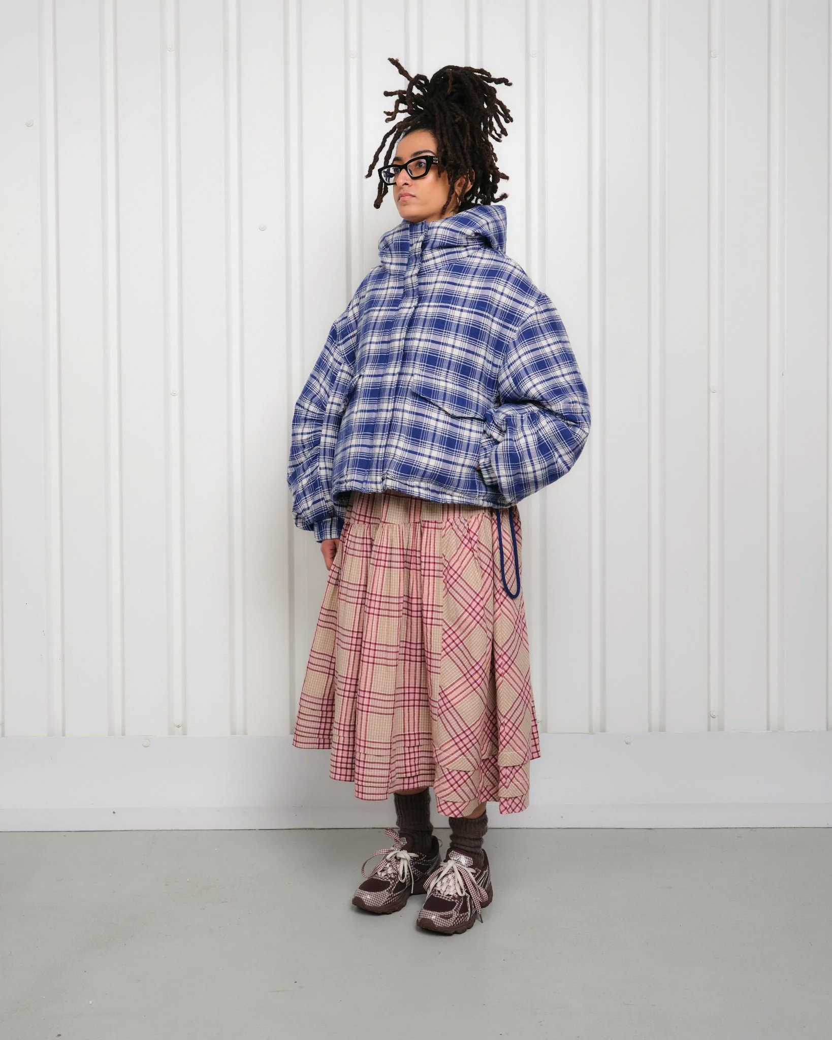 Story mfg.  – Fable Jacket Indigo Check Handloom