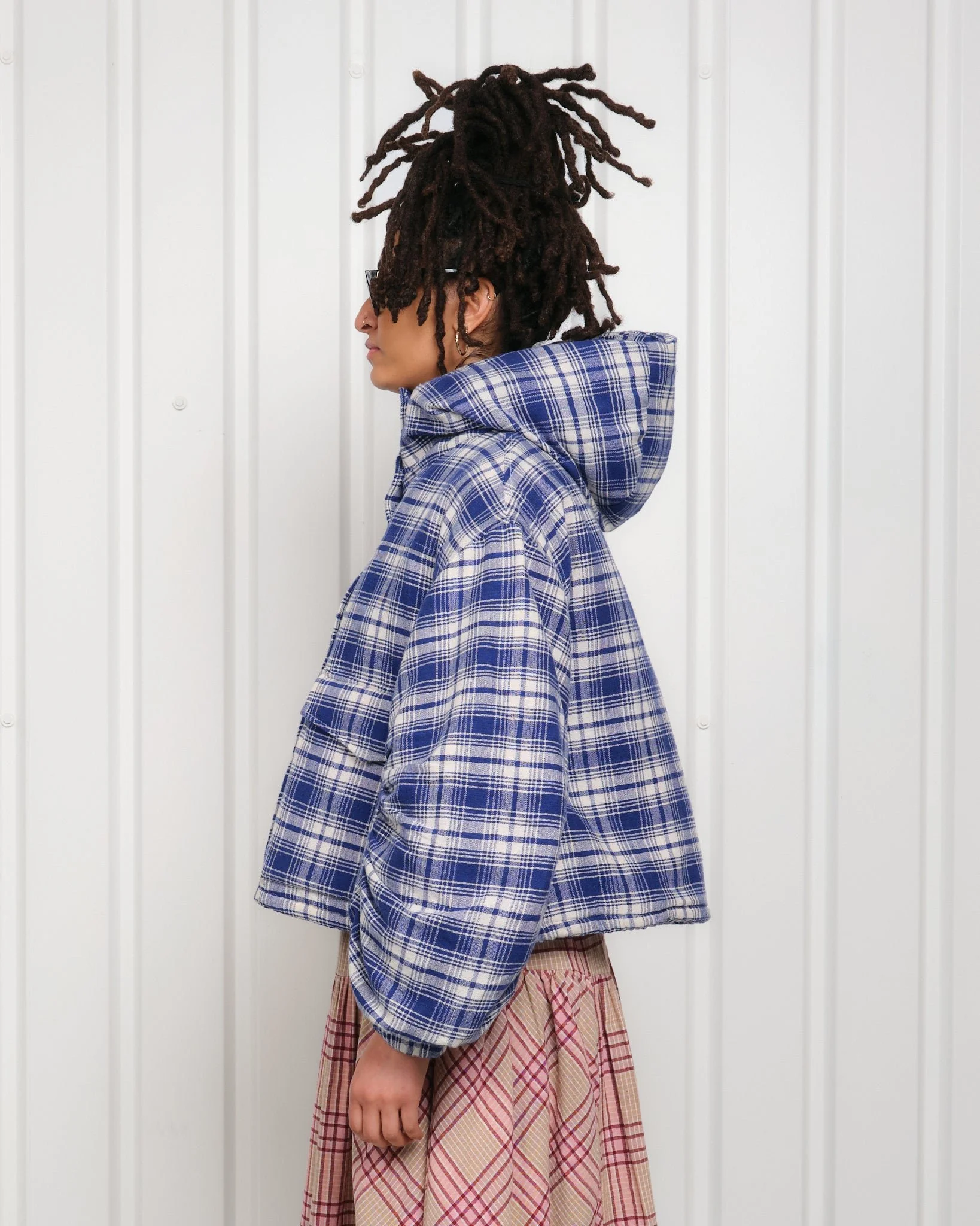 Story mfg.  – Fable Jacket Indigo Check Handloom