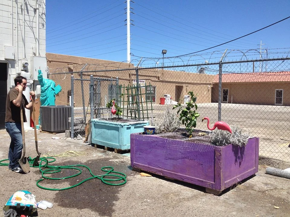 Tony volunteering to plant a community garden in downtown Las Vegas. 