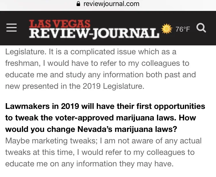 This is not the answer one would expect from a representative working on behalf of their constituents. Tony T. Smith was born and raised in Las Vegas and as a result has a clear vision on how best to help working and middle class Nevadans. 