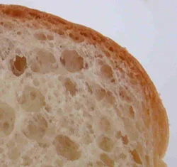 Crust - A little bit of exposure, but not enough penetration to cross-link the entire thickness.