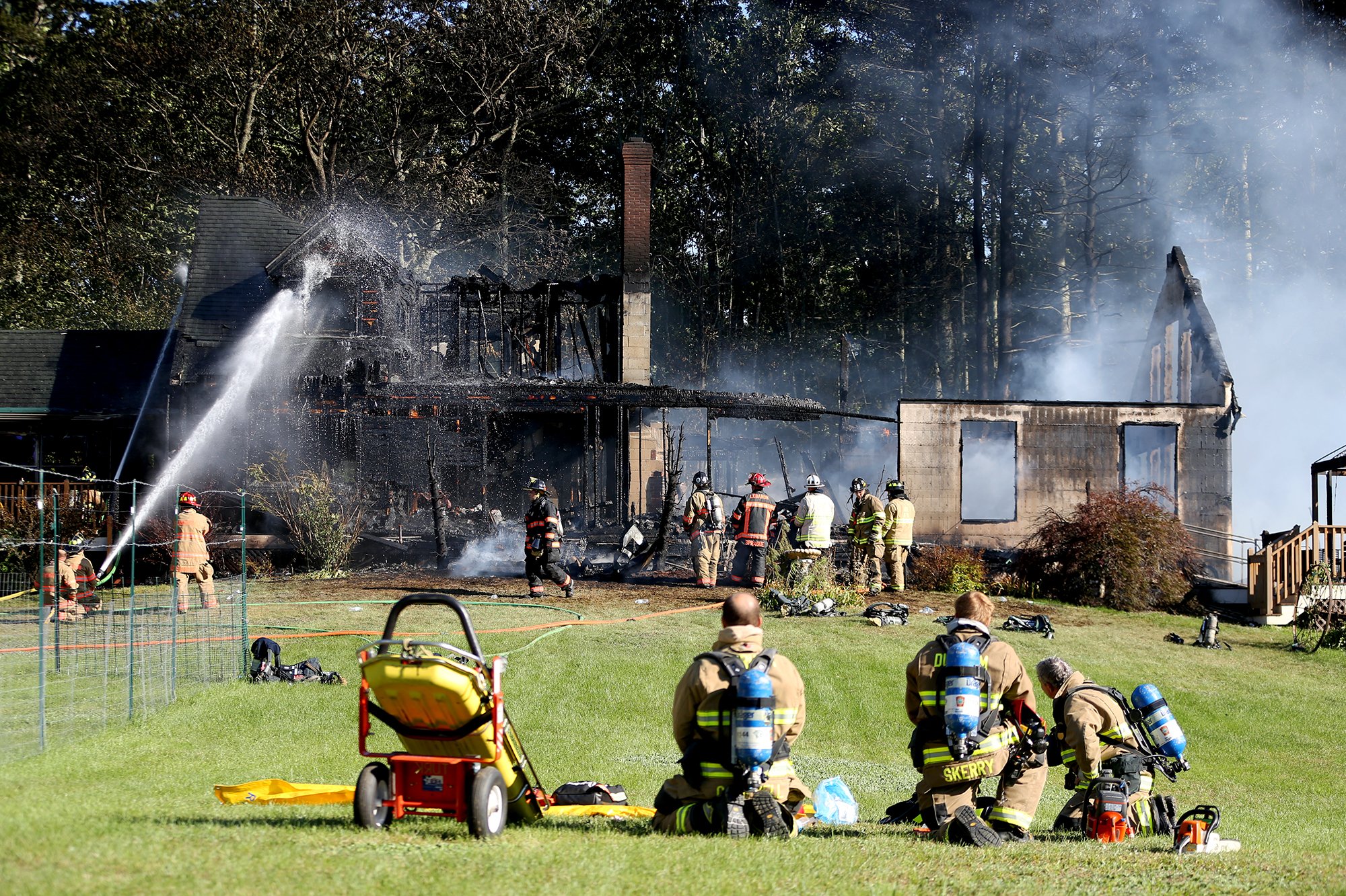 A four-alarm fire destroyed a home at 71 Chapman Drive in Rochester Friday, Sept. 10, 2021.