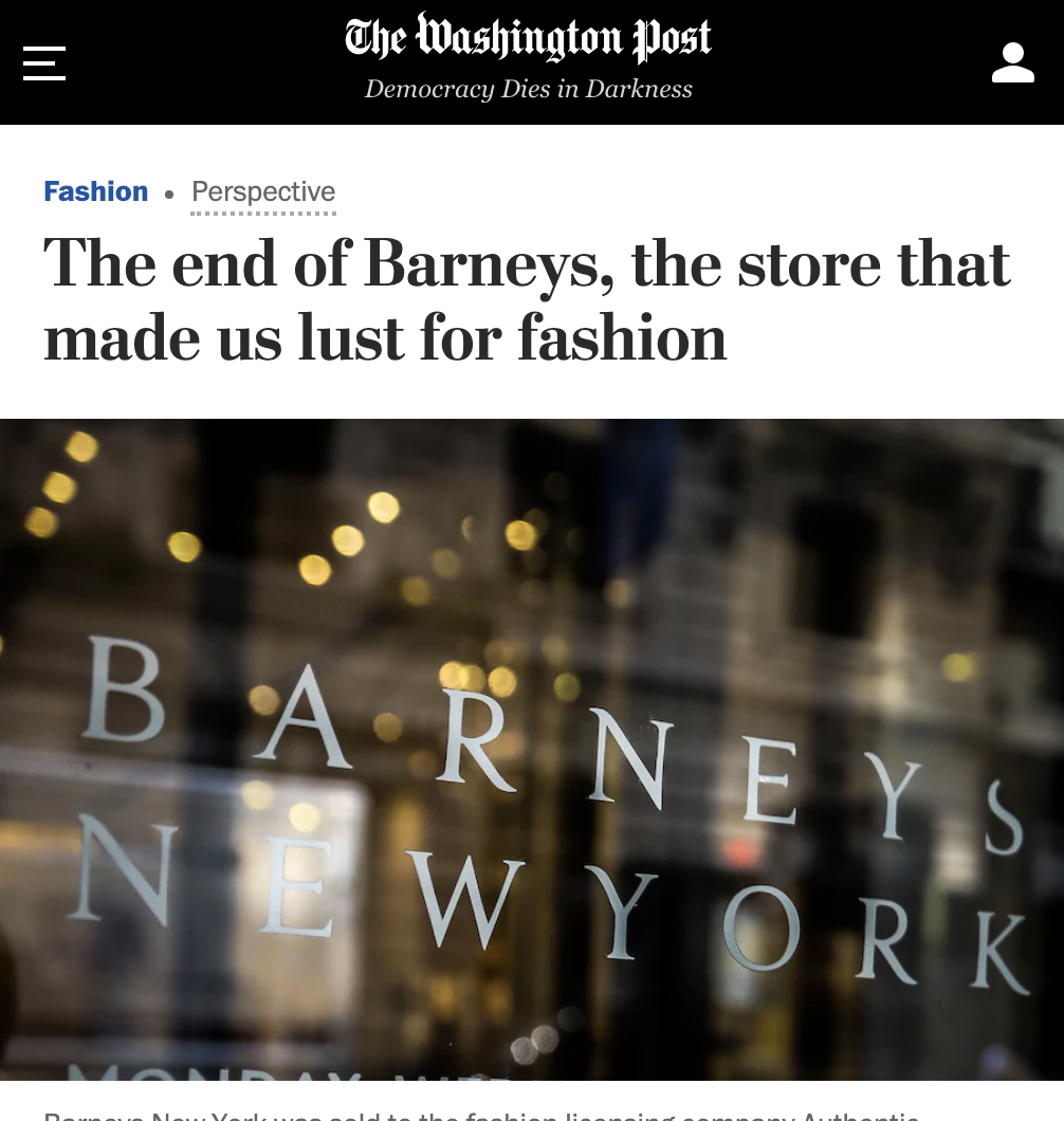  Central to his argument — and his #savebarneys social media campaign — was the idea that the store was a cultural institution, a hub for a uniquely New York form of creativity, intellectualism and sophistication. 
