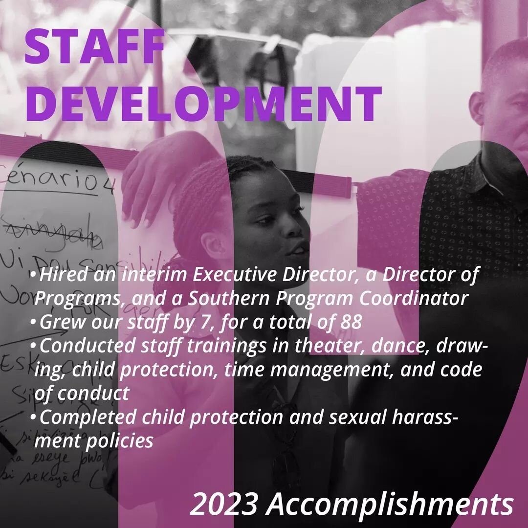 2023 Highlights in Staff Development&nbsp;✨ As the year comes to a close, we are celebrating&nbsp;another year of growth and learning for young women in Haiti. These are some of our proudest achievements from 2023.