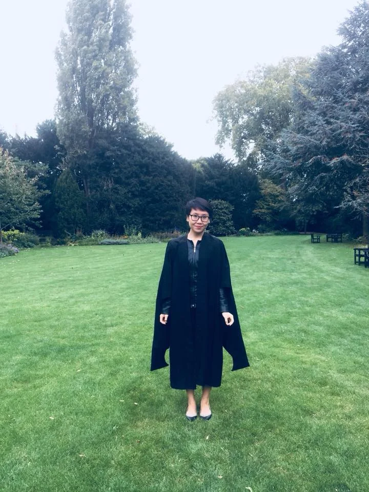 Robes! Now... where's my wand? (Right after Matriculation Photo at Christ's College. This was in the fellow's garden. There's apparently a tree here that was planted for John Milton!)
