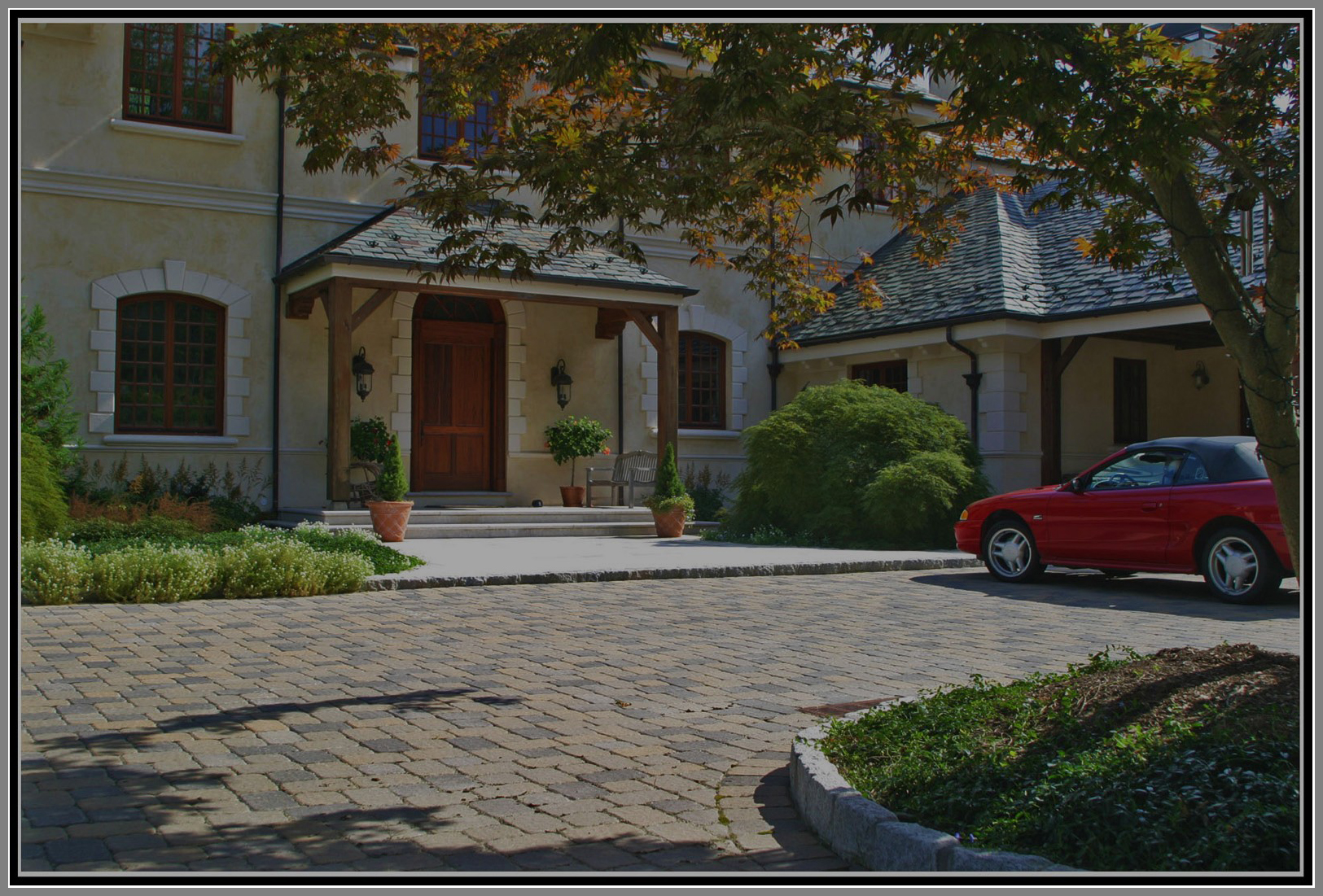Grand Entrance with Paver and Blue Stone Walk