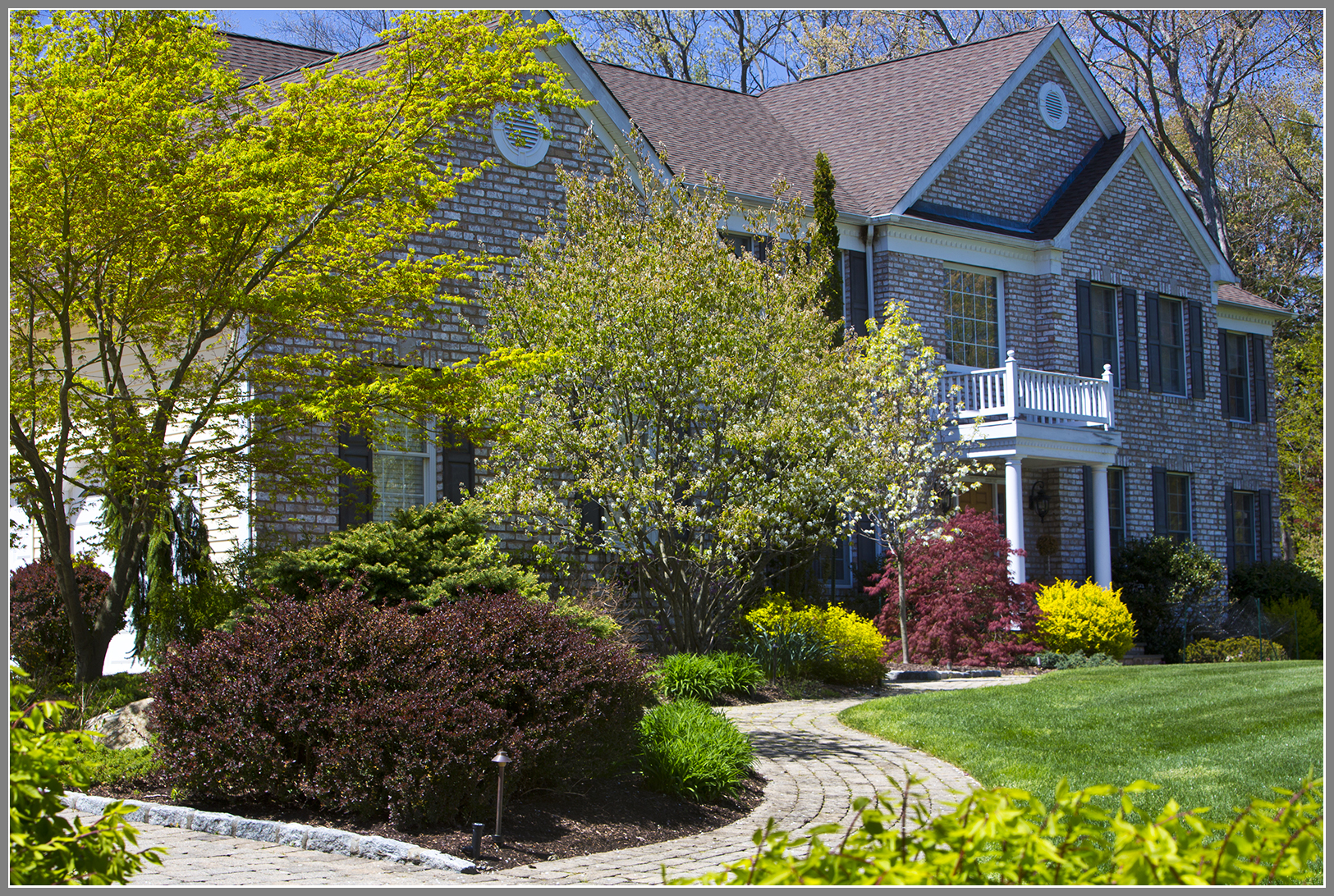 Foundation planting with foliage colors