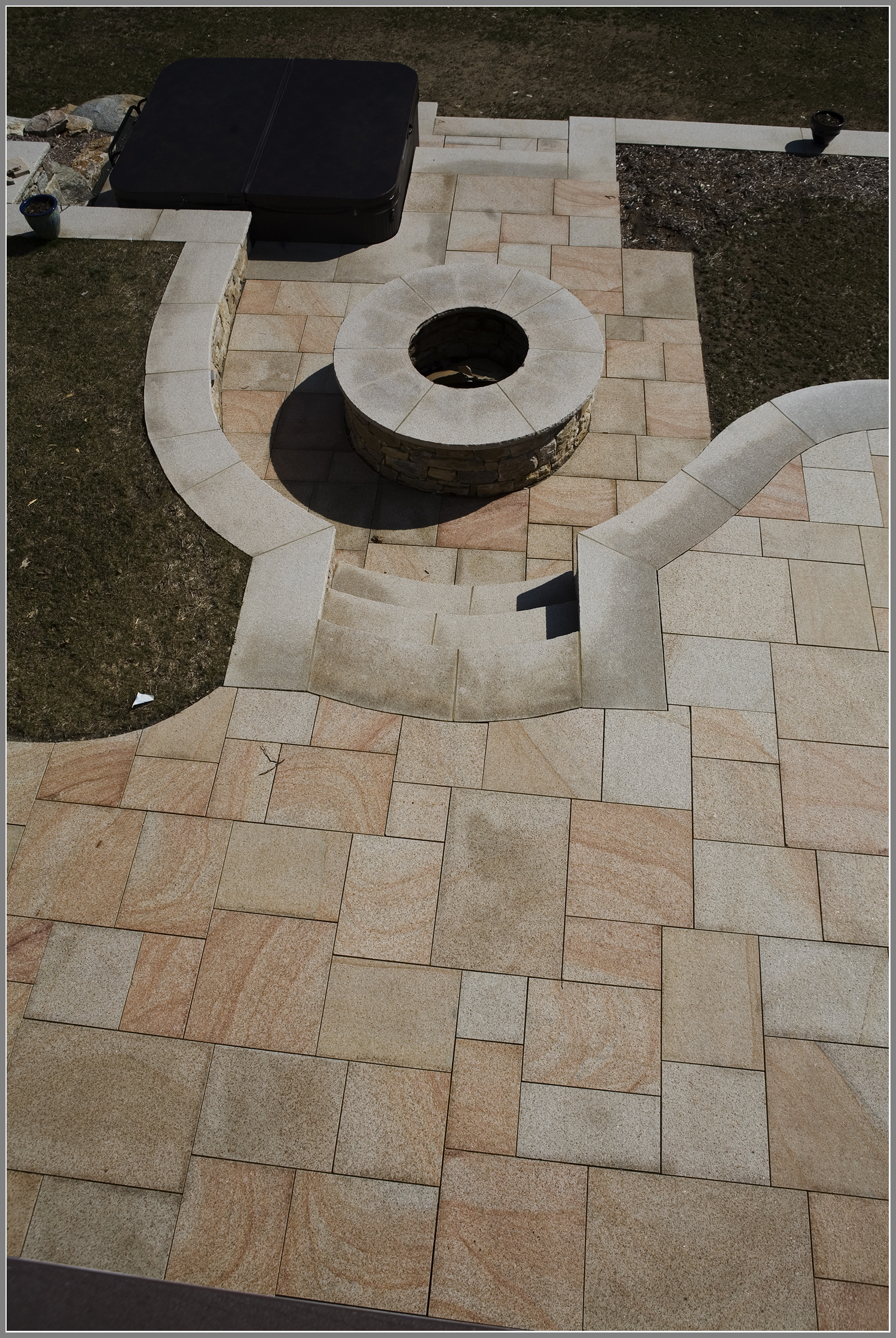 granite fire pit by Artistic Outdoors