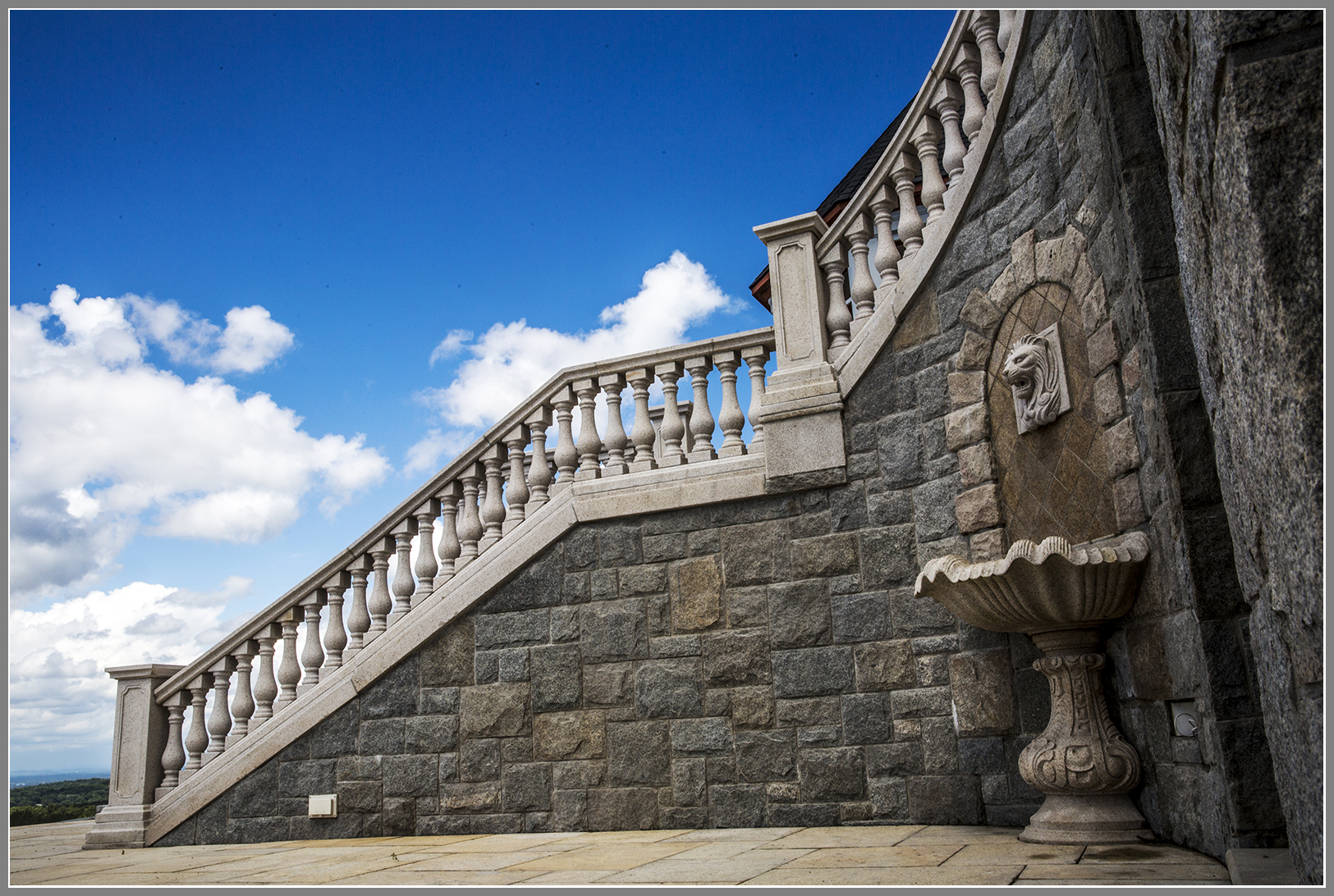 Stair granite balustrade systrem