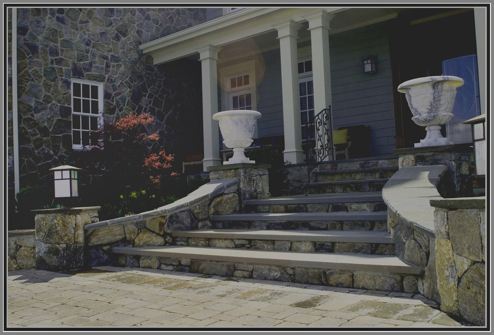 Stone wall and steps by Artistic Outdoors