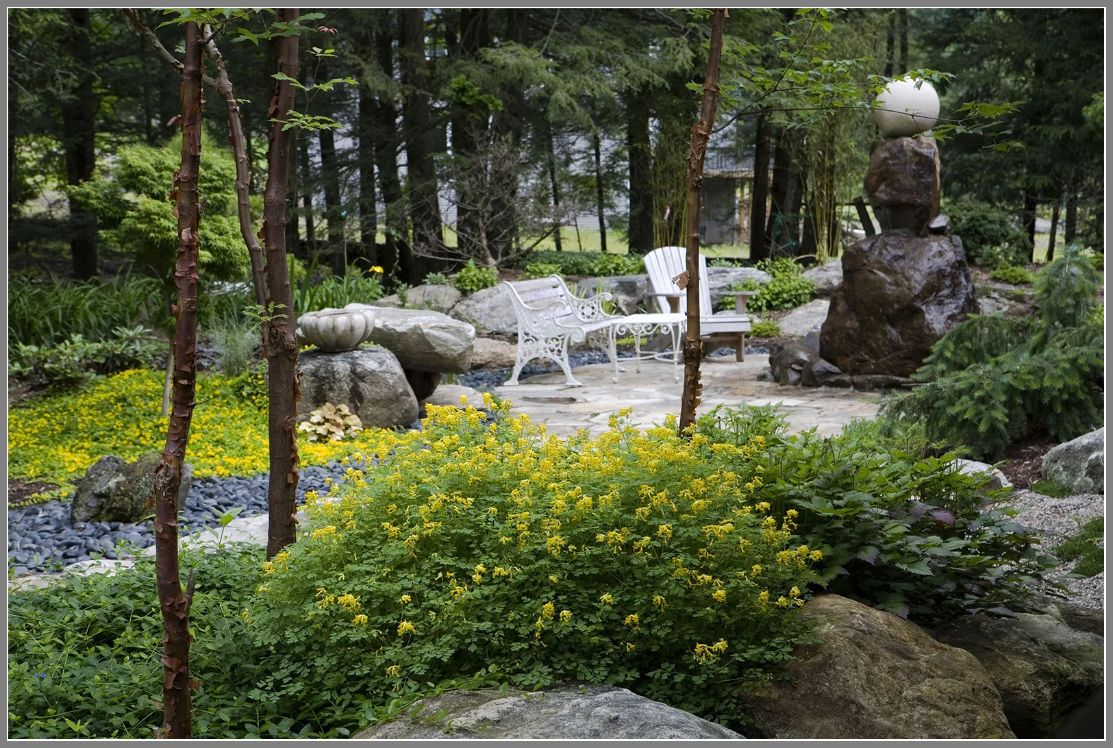Stone sphere fountain