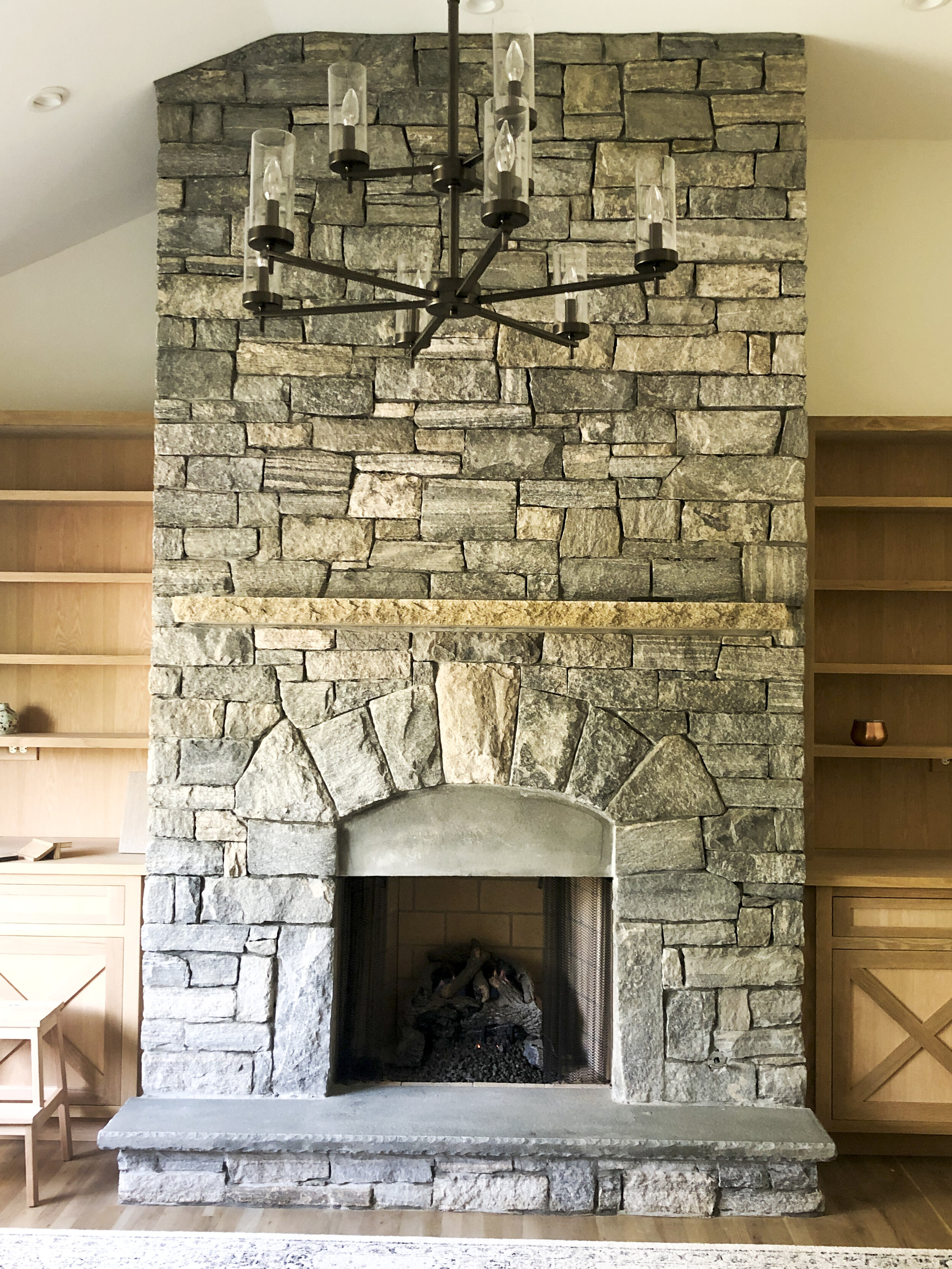  Ventless fireplace with a traditional look.  